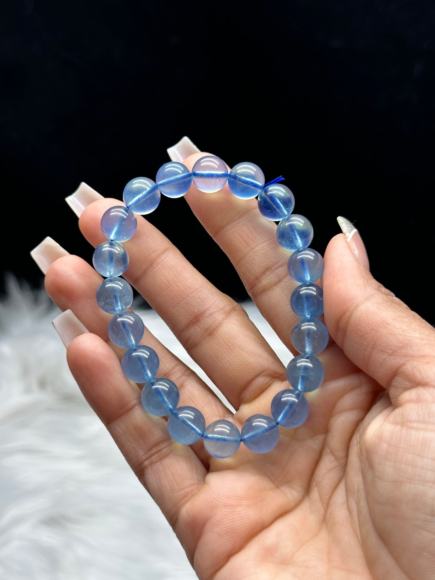 Gemmy Aquamarine Crystal Bracelet – 10mm Natural Beads, Calming Energy Jewelry