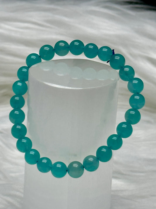 Gem Quality Amazonite Crystal Bracelet – 7mm Natural Beads, Calming & Balancing Energy