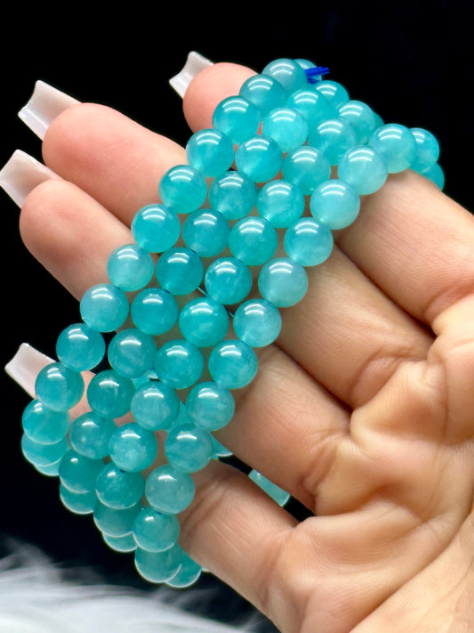 Gem Quality Amazonite Crystal Bracelet – 7mm Natural Beads, Calming & Balancing Energy