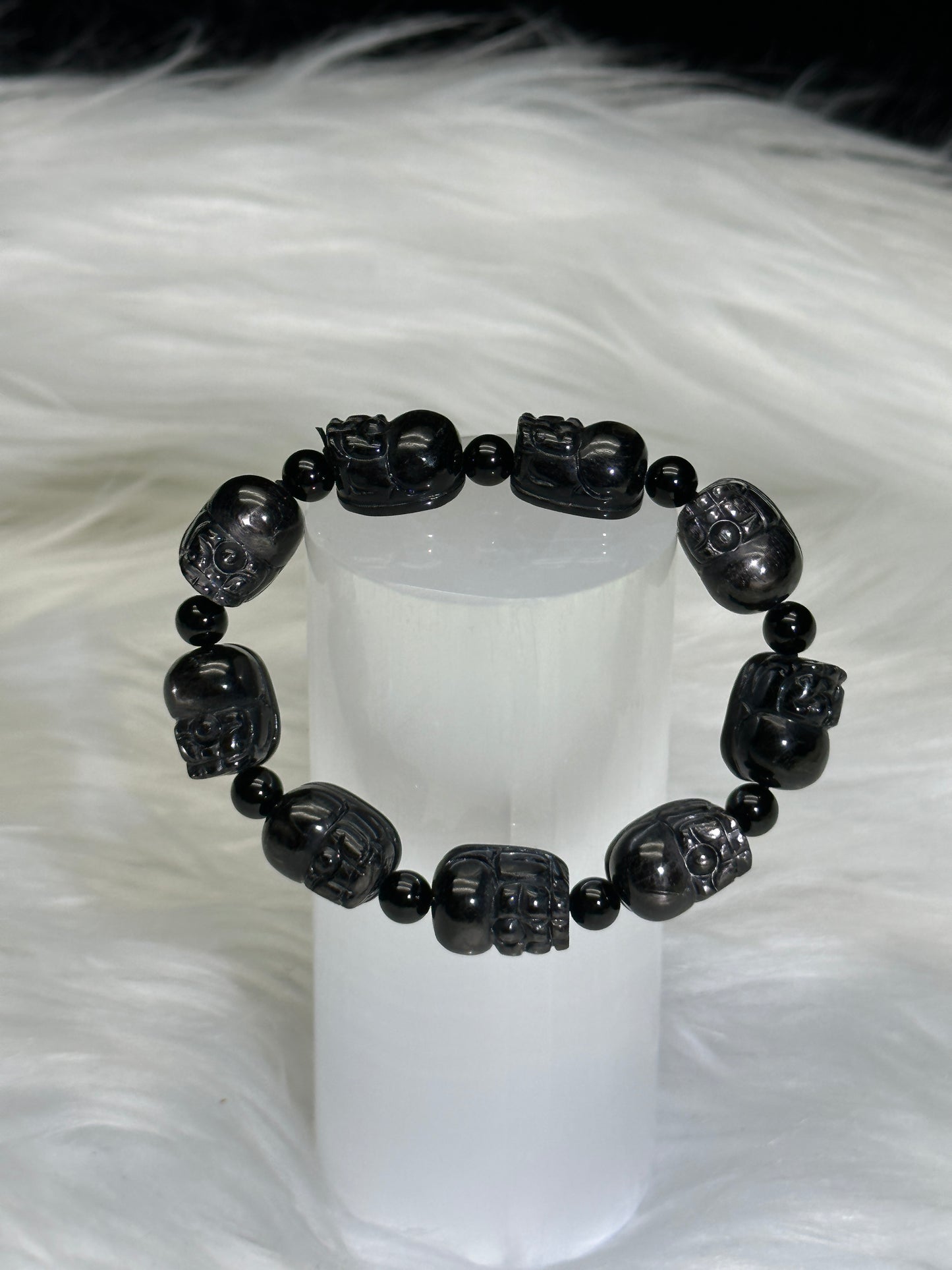 Hypersthene Pixiu Bracelet – 16mm Crystal Protection Bracelet for Wealth & Energy