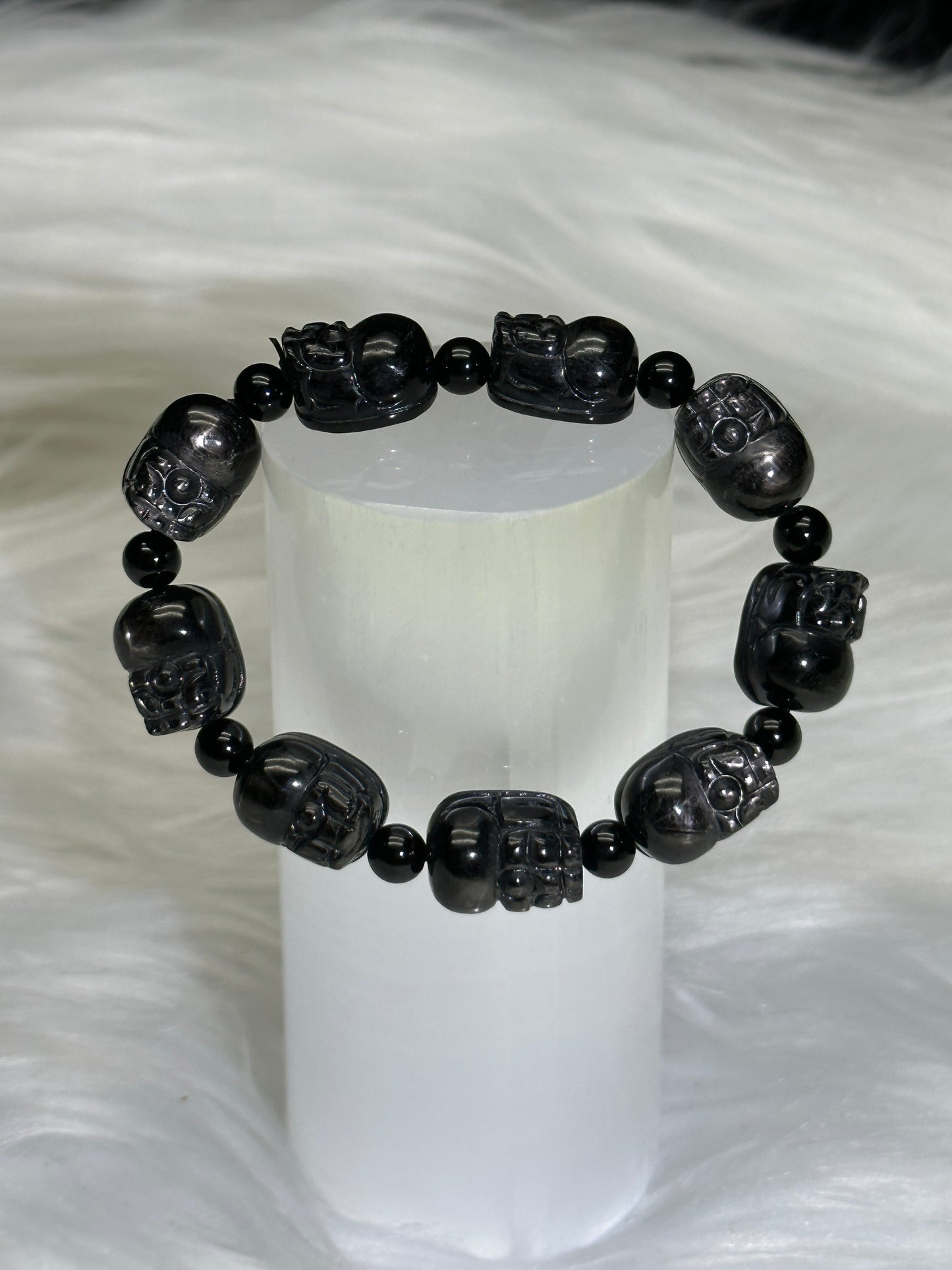 Hypersthene Pixiu Bracelet – 16mm Crystal Protection Bracelet for Wealth & Energy