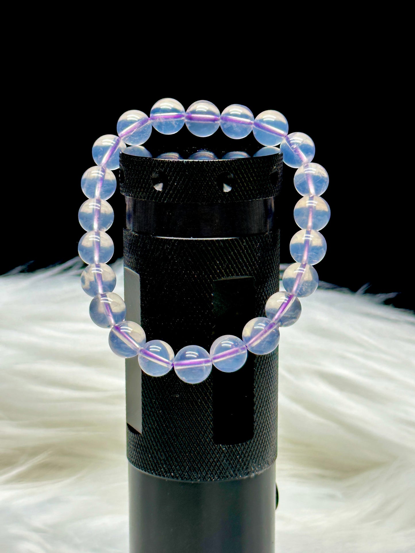 Lavender Moon Quartz Crystal Bracelet – 8mm or 9mm Beads | Calming Energy & Intuition | Stretch Cord