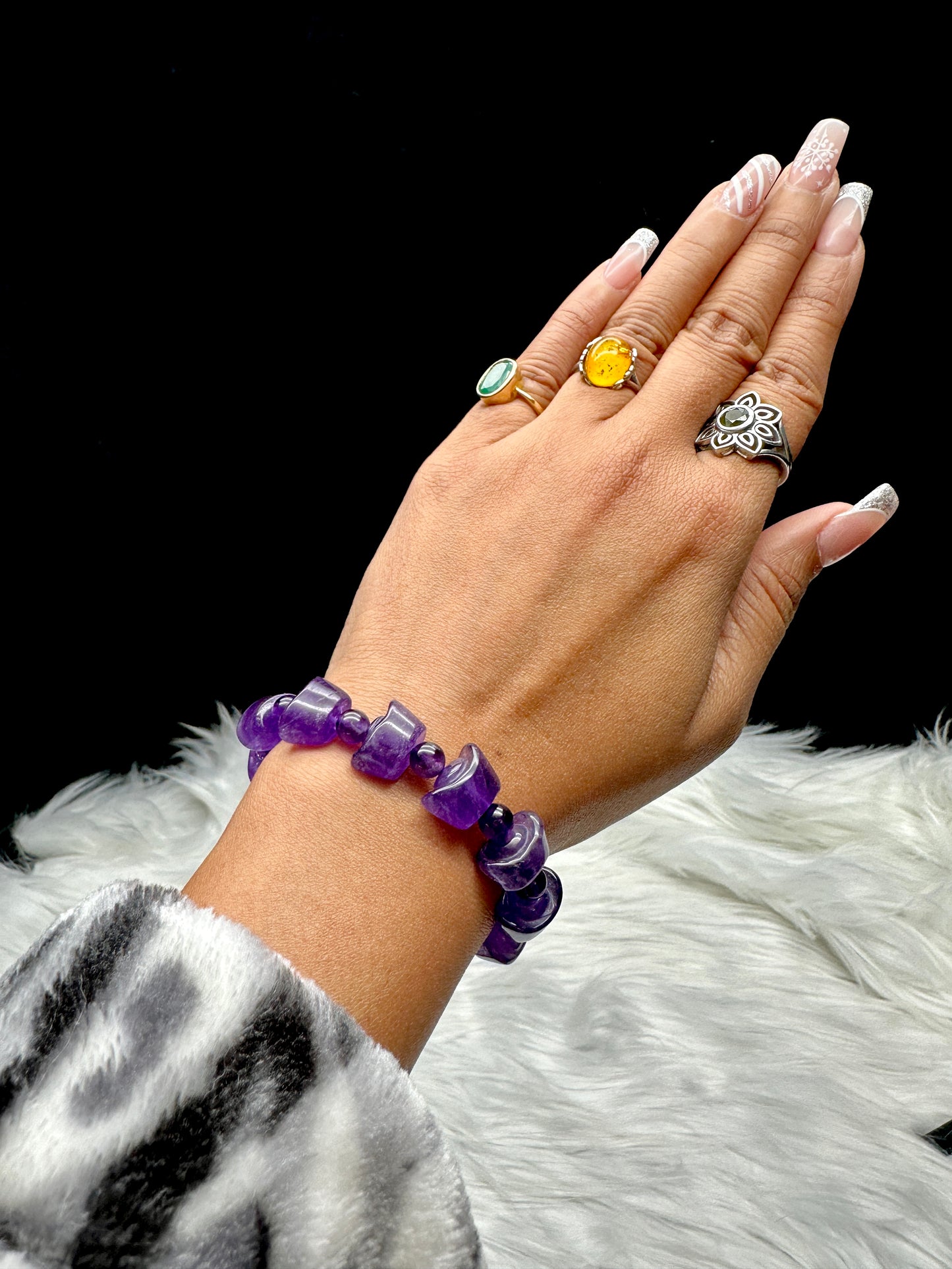 High Quality Amethyst Crystal Bracelet – Feng Shui Wealth & Protection Bracelet, Natural Gemstones