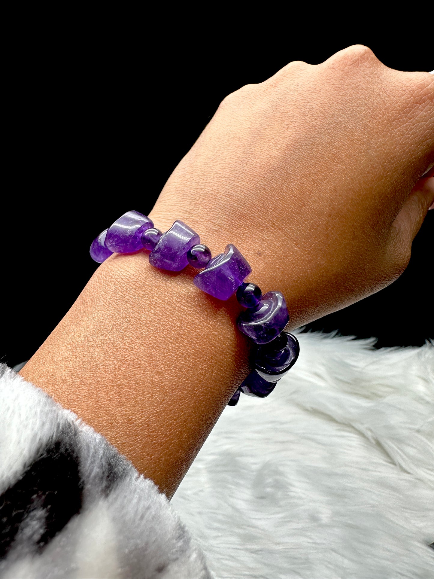 High Quality Amethyst Crystal Bracelet – Feng Shui Wealth & Protection Bracelet, Natural Gemstones