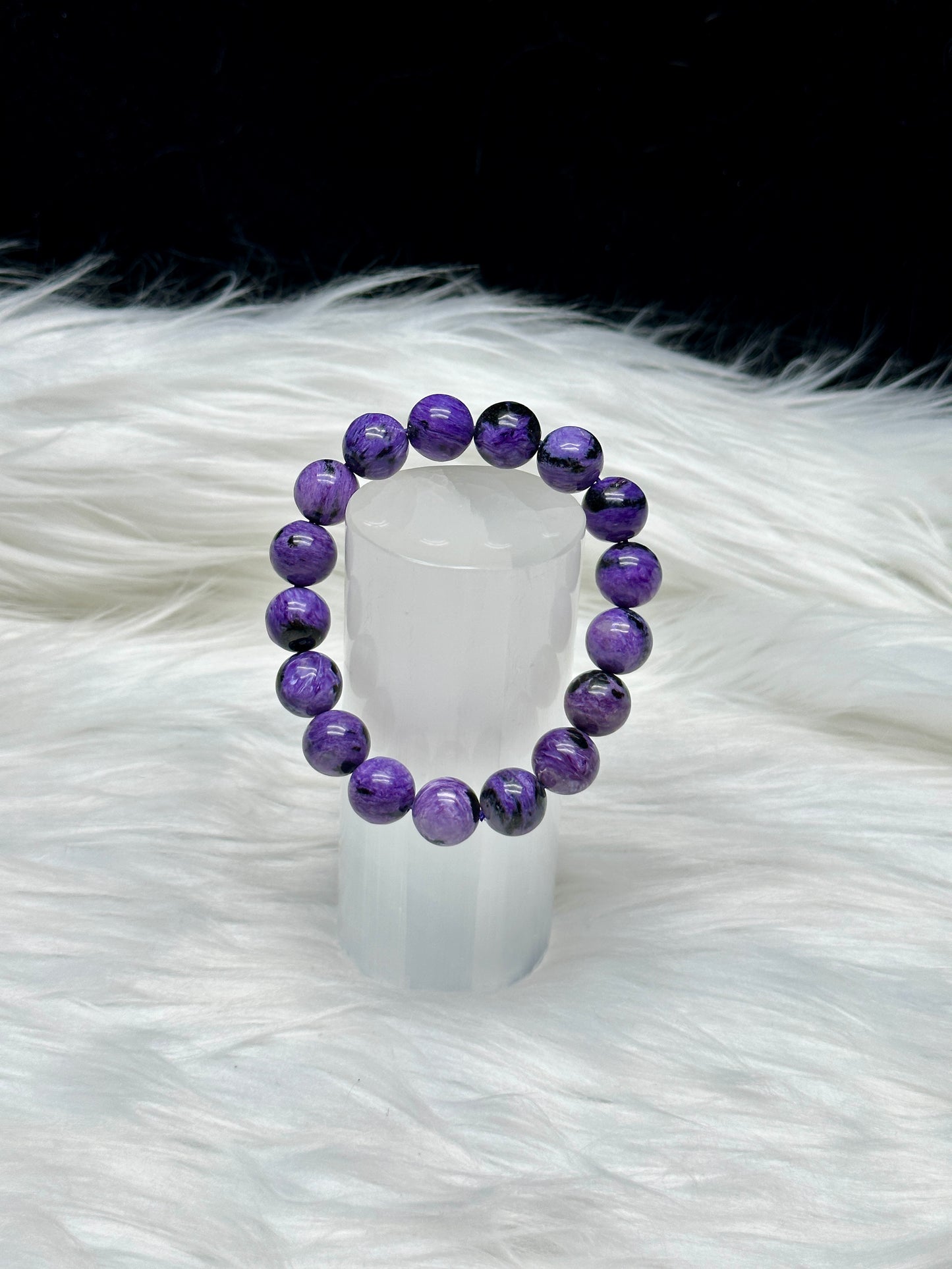 High Quality Charoite Crystal Bracelet – 12mm Natural Gemstone Beads