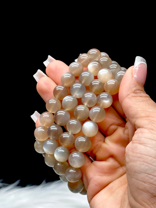 High Quality Flashy Moonstone Crystal Bracelet – 10mm Natural Gemstone Beads