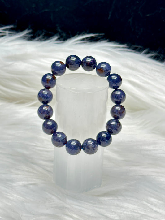 Iolite Crystal Bracelet - 9mm or 13mm bead size, you choose