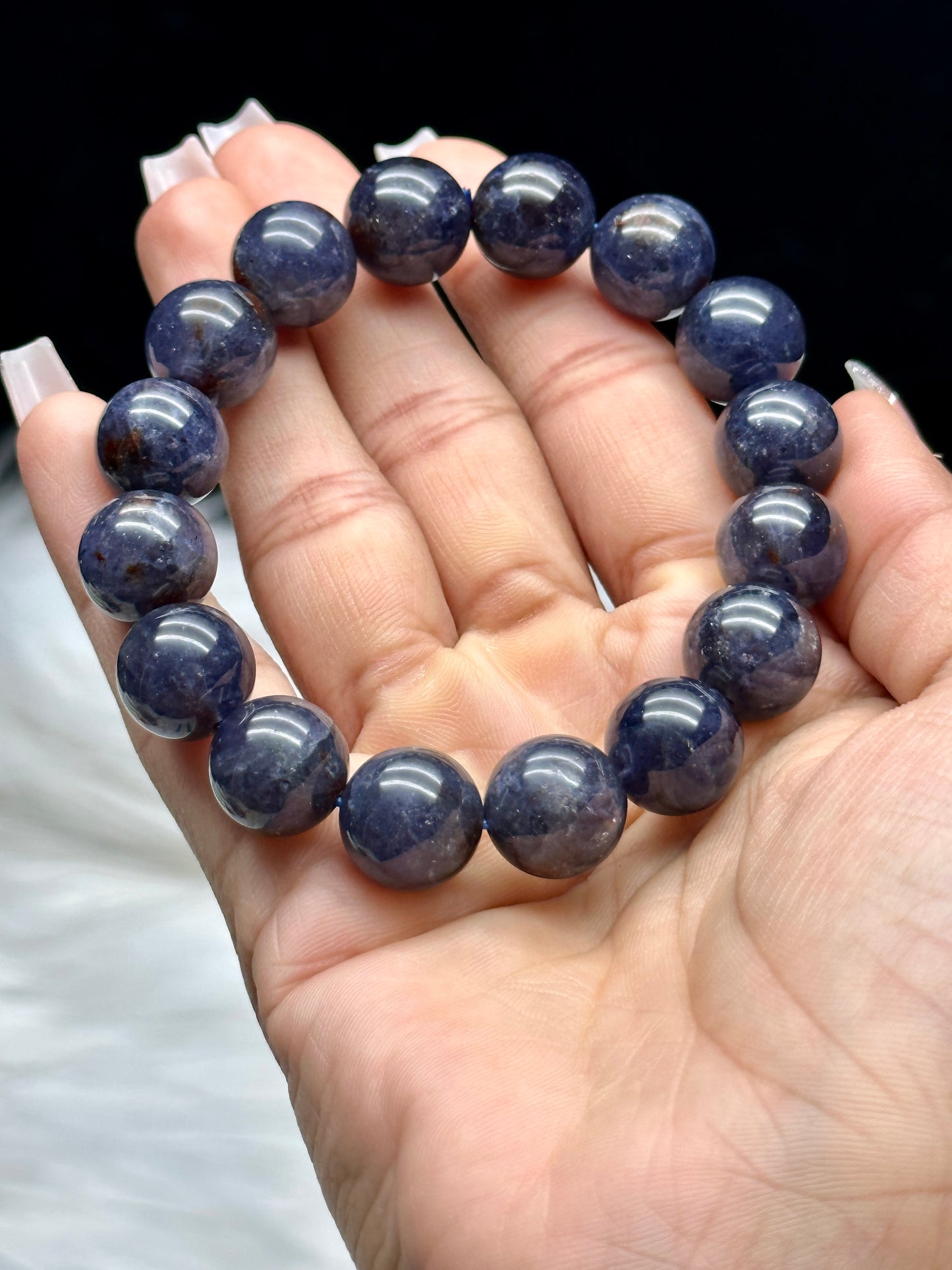 Iolite Crystal Bracelet - 9mm or 13mm bead size, you choose