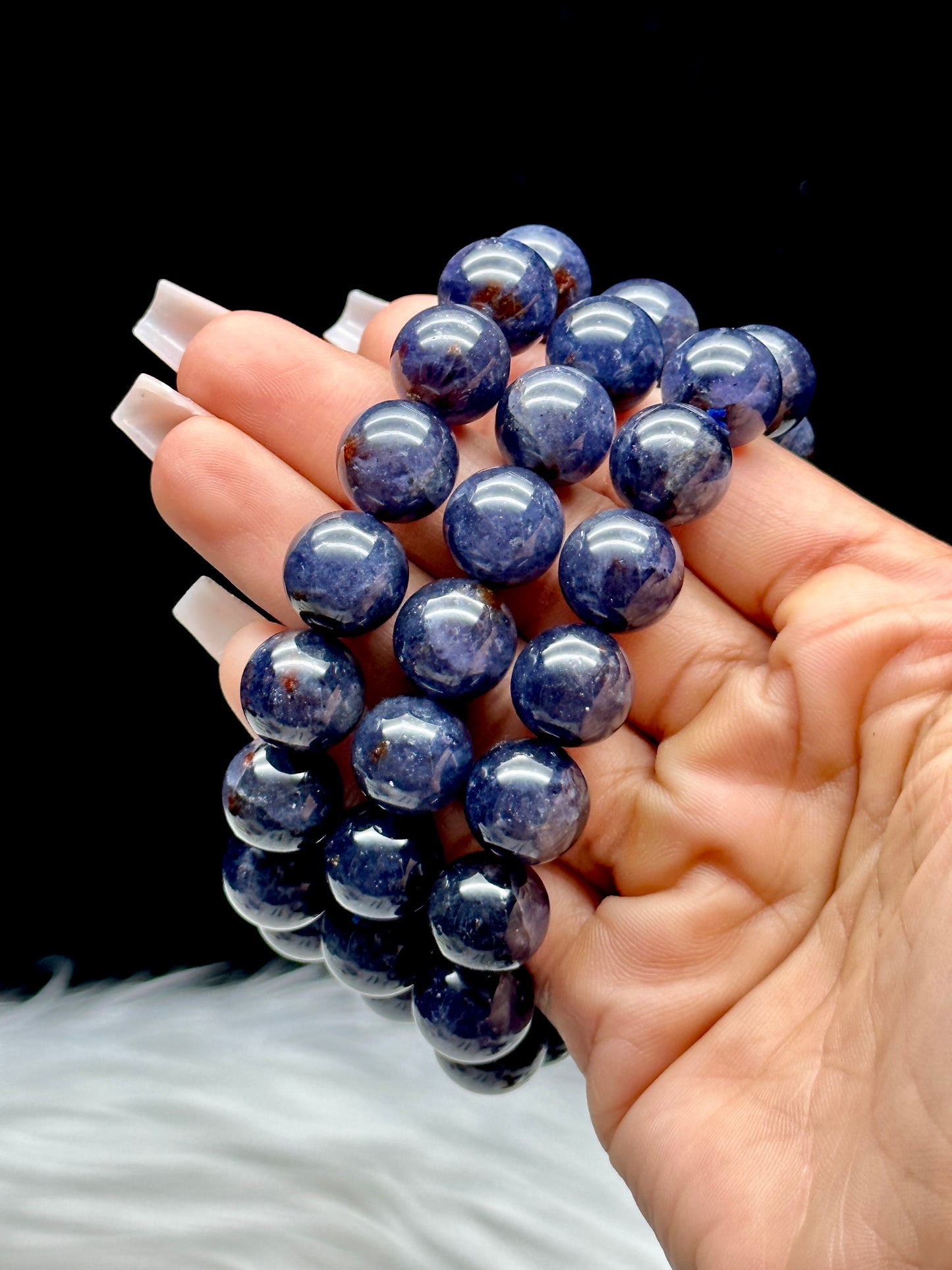 Iolite Crystal Bracelet - 9mm or 13mm bead size, you choose