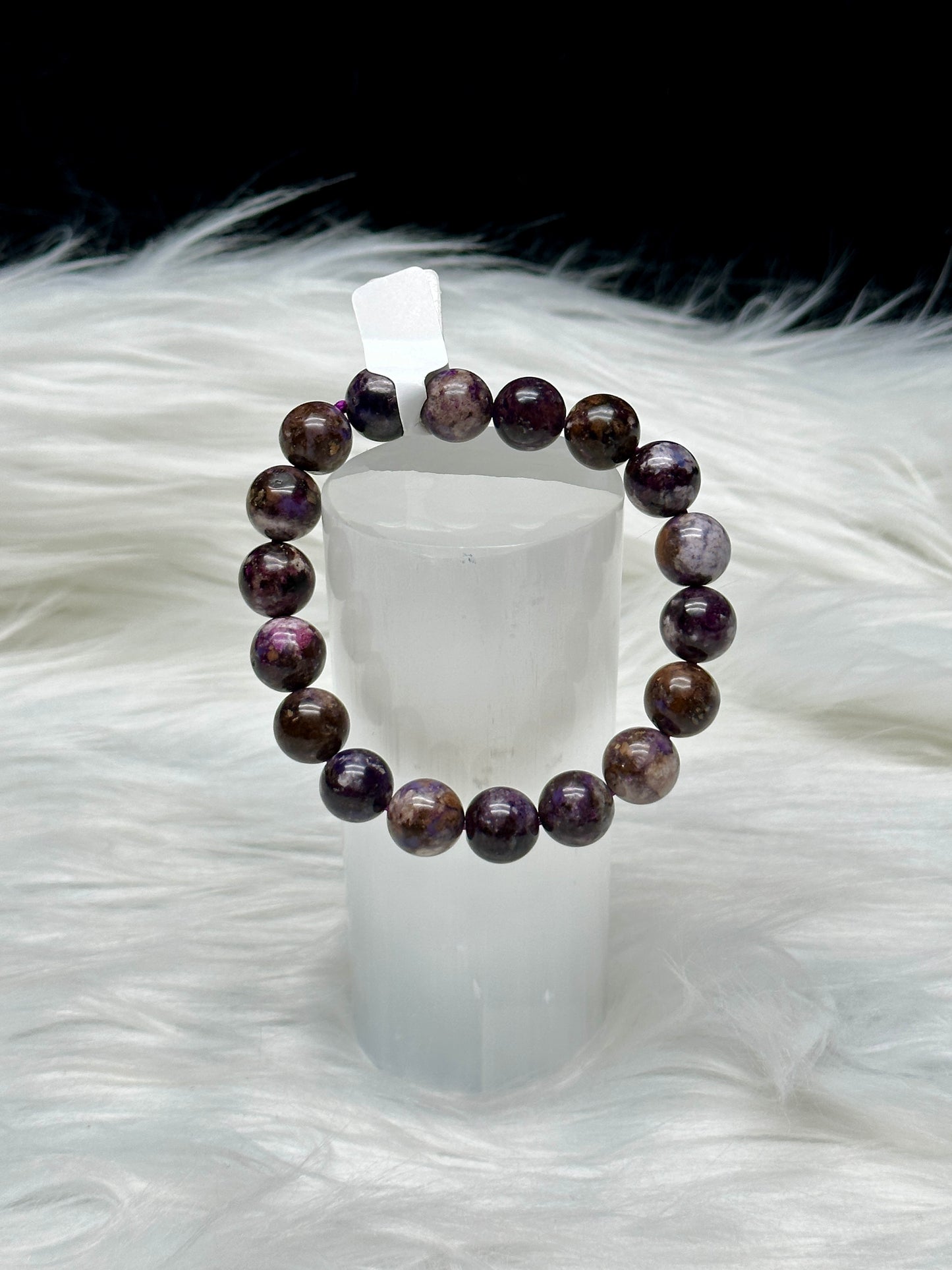 High-Quality Sugilite Bead Bracelet – 10mm Natural Gemstone, Energy Healing Crystal