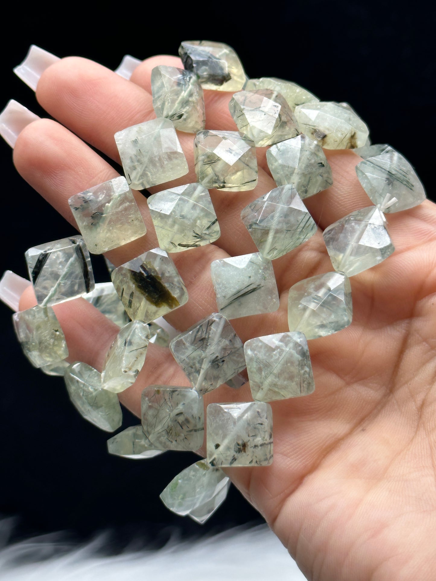 Prehnite Crystal Bracelet | Natural Prehnite Beads on Stretchable Cord | Calming & Healing Crystal Jewelry