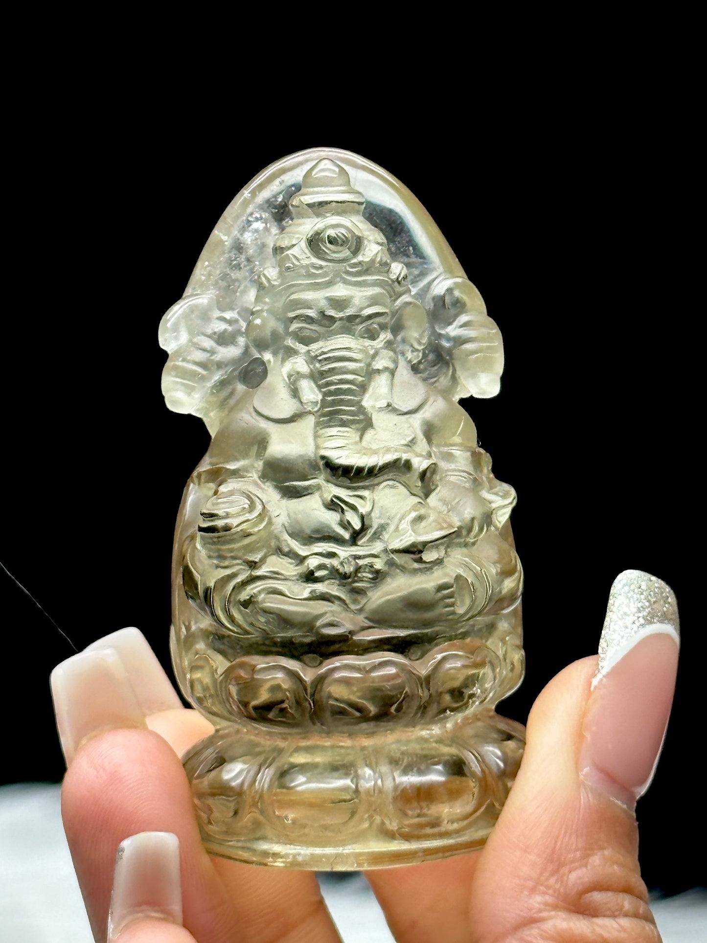 Divine Prosperity: Natural Citrine Crystal Ganesha Carving - 2.5 Inches - Abundance and Blessings