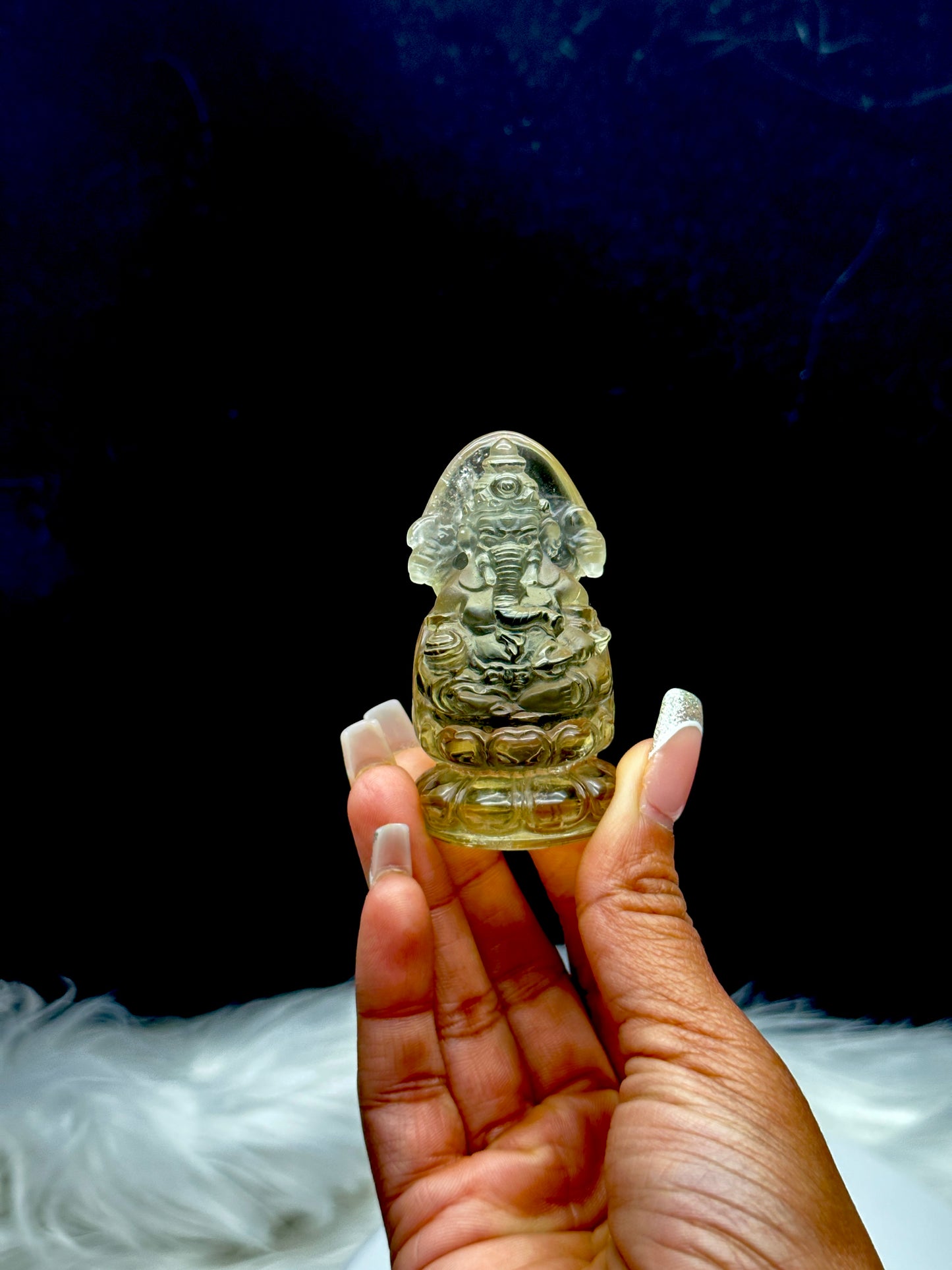 Divine Prosperity: Natural Citrine Crystal Ganesha Carving - 2.5 Inches - Abundance and Blessings