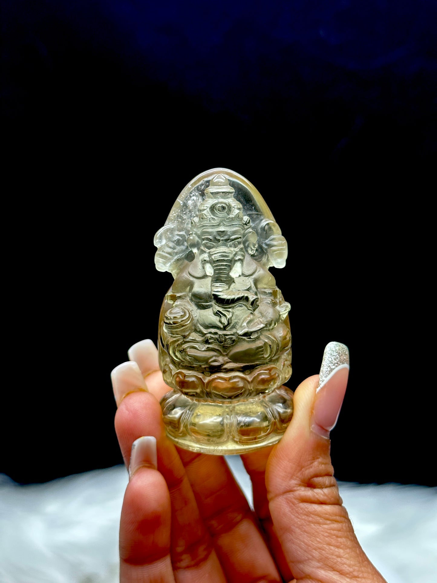 Divine Prosperity: Natural Citrine Crystal Ganesha Carving - 2.5 Inches - Abundance and Blessings