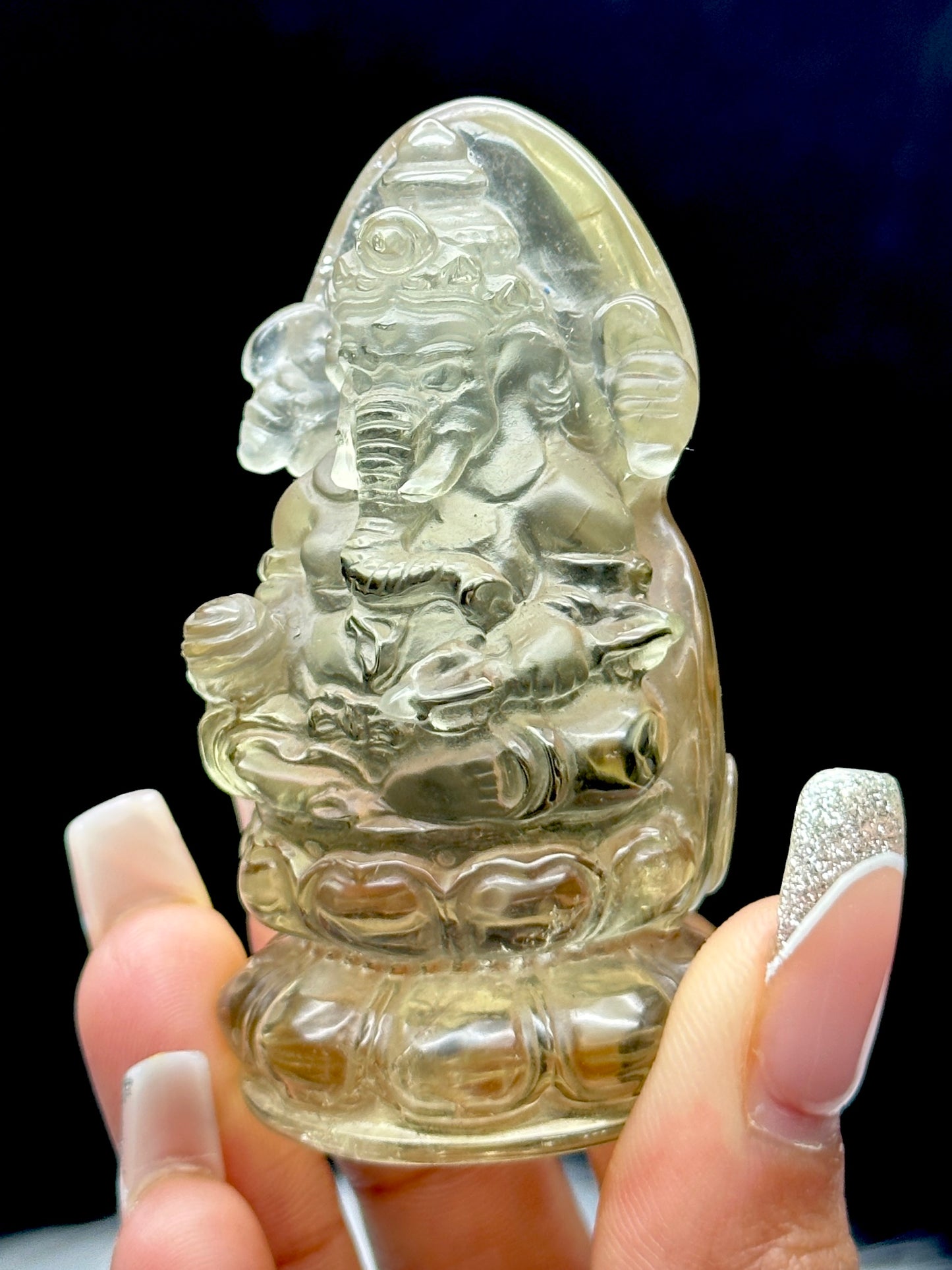 Divine Prosperity: Natural Citrine Crystal Ganesha Carving - 2.5 Inches - Abundance and Blessings