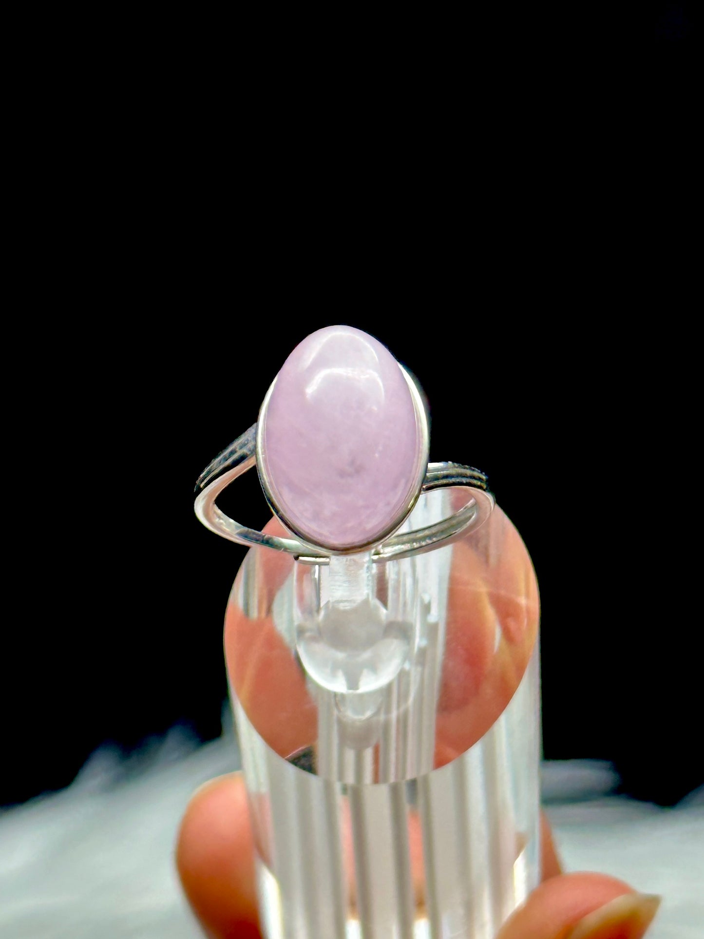 Genuine Rose Quartz Crystal Ring in Adjustable Sterling Silver Setting - Love and Harmony Infused