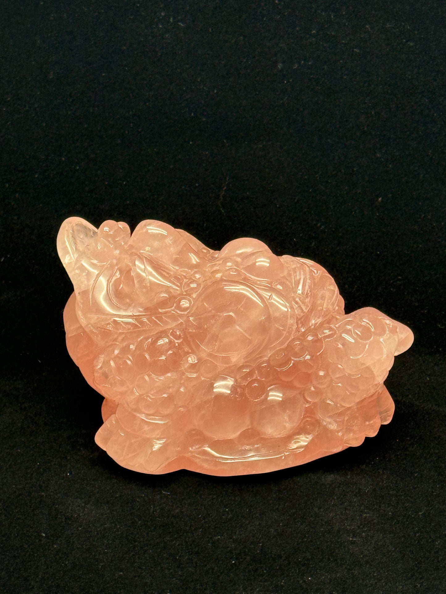 Super High Quality Rose Quartz Money Toad Crystal Carving