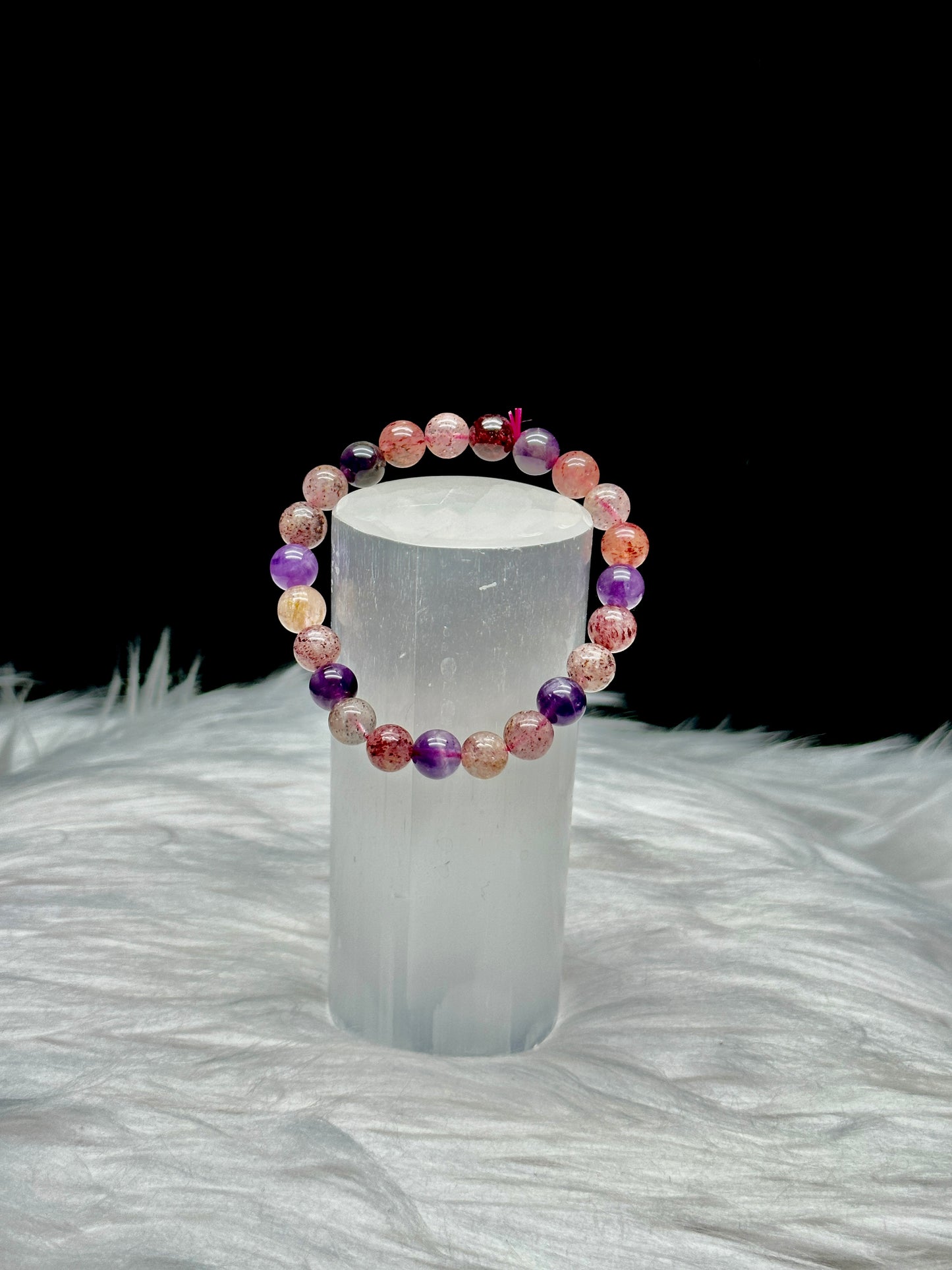 Super 7 Crystal Bead Bracelet - 8mm bead size - Enhanced Intuition