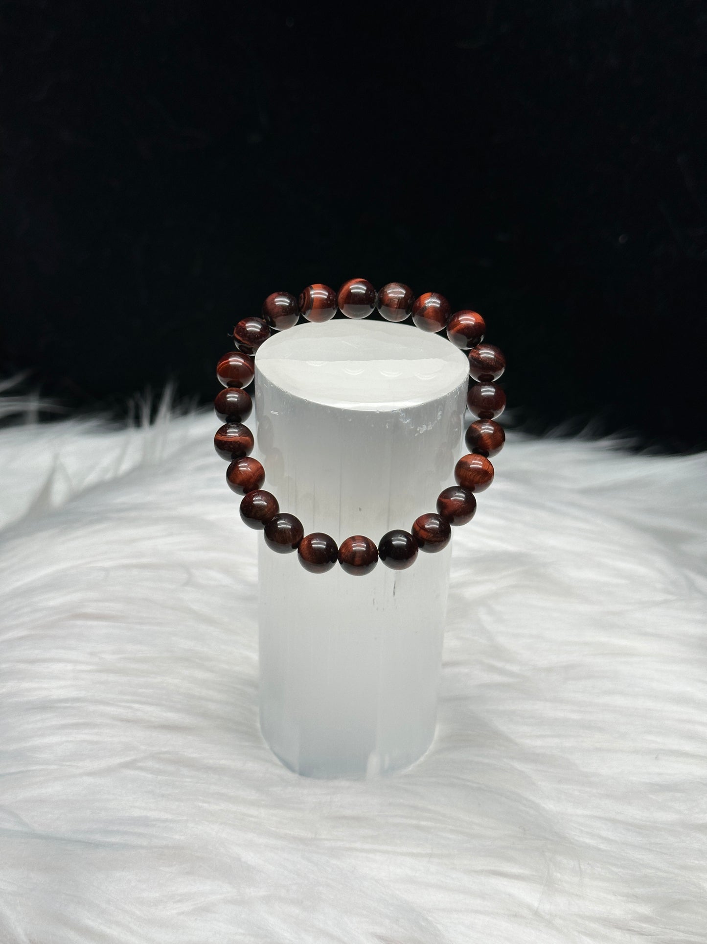 8mm Natural Red Tigers Eye Crystal Bracelet - Harness the Power of Healing Energy