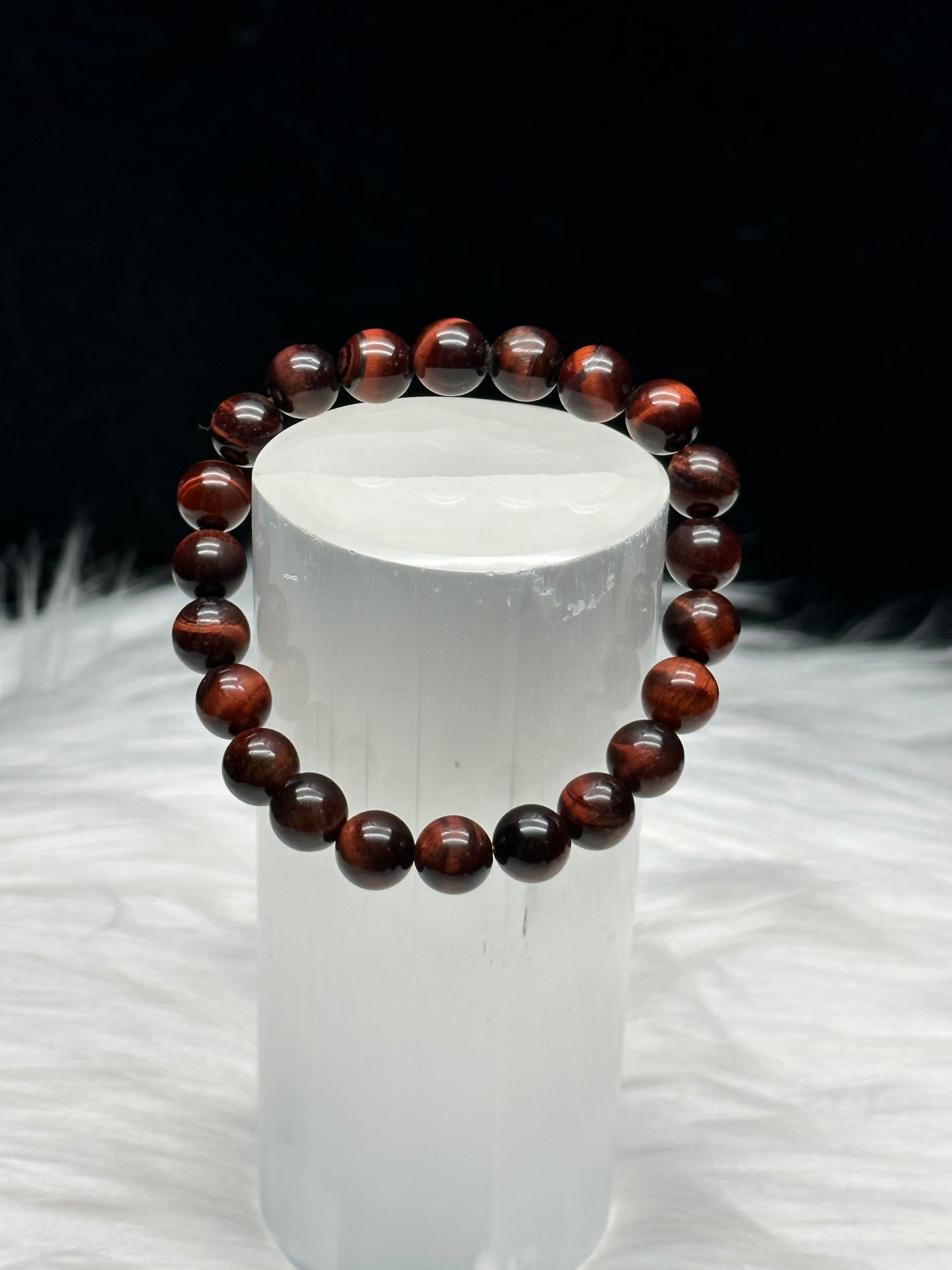 8mm Natural Red Tigers Eye Crystal Bracelet - Harness the Power of Healing Energy