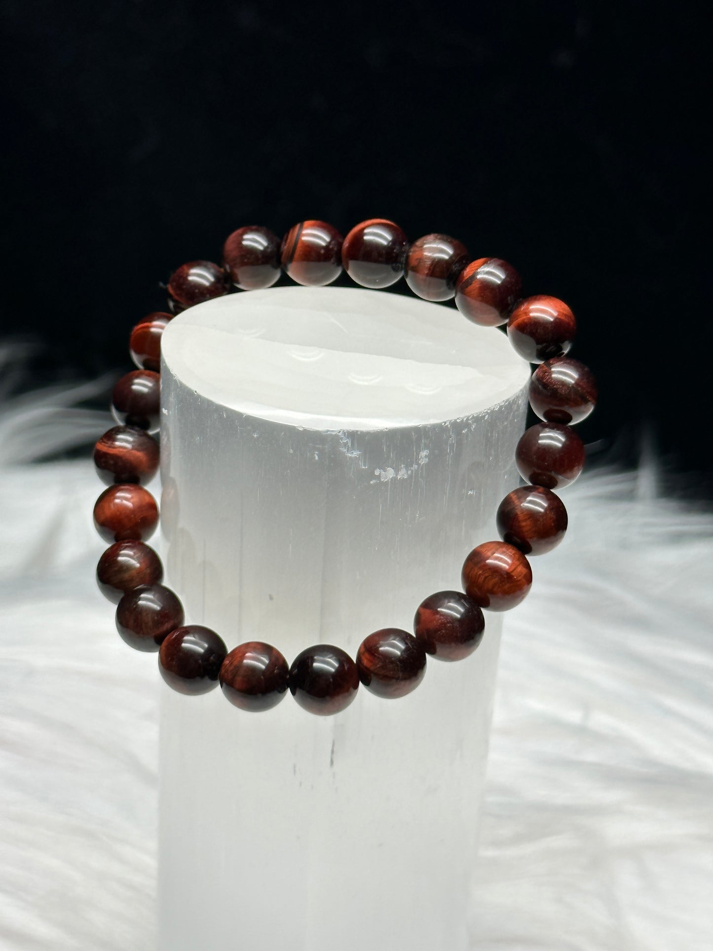 8mm Natural Red Tigers Eye Crystal Bracelet - Harness the Power of Healing Energy