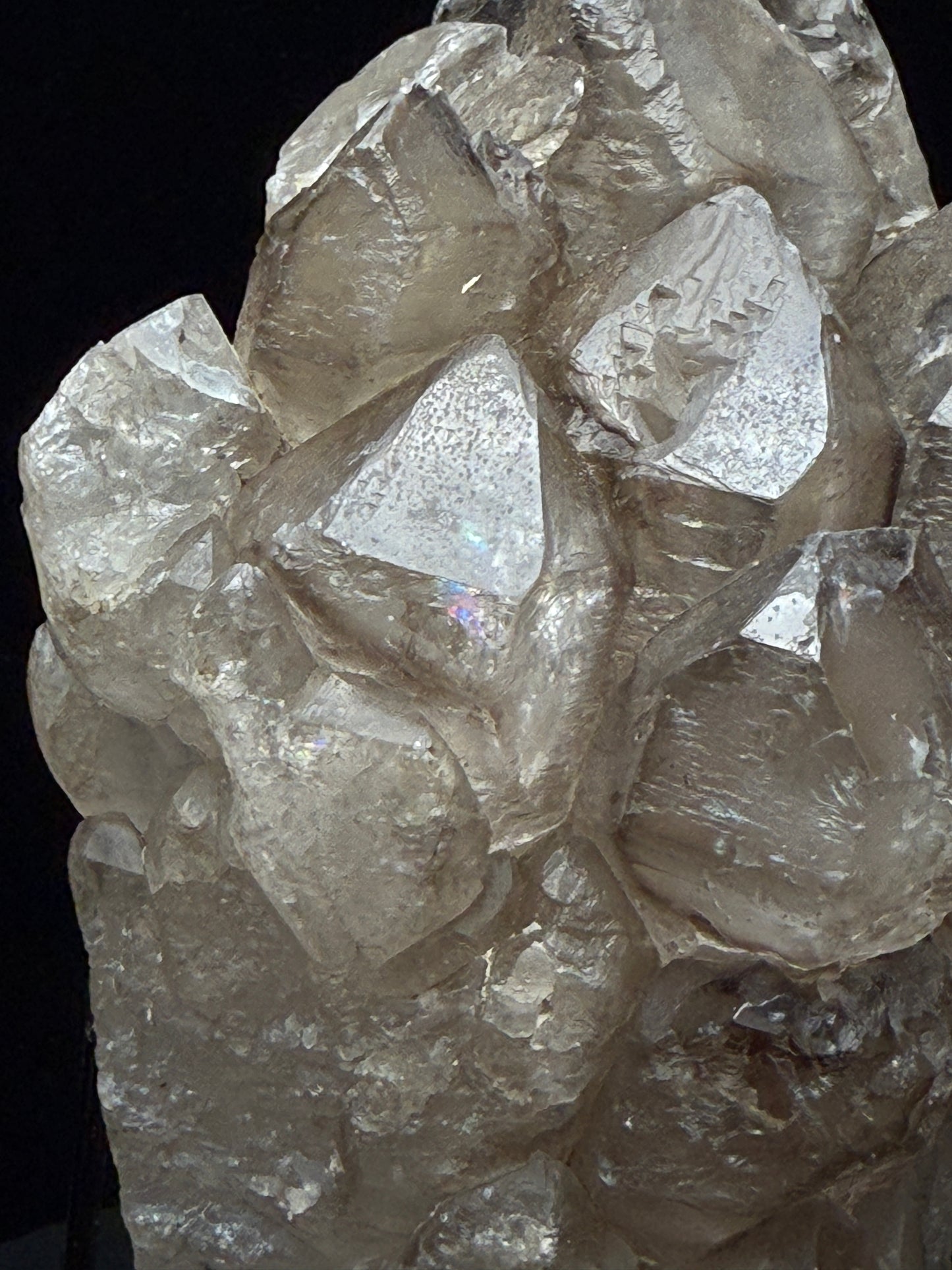 High Quality Large Elestial Smoky Quartz Cluster Specimen on Stand – 7.9 Inches Tall