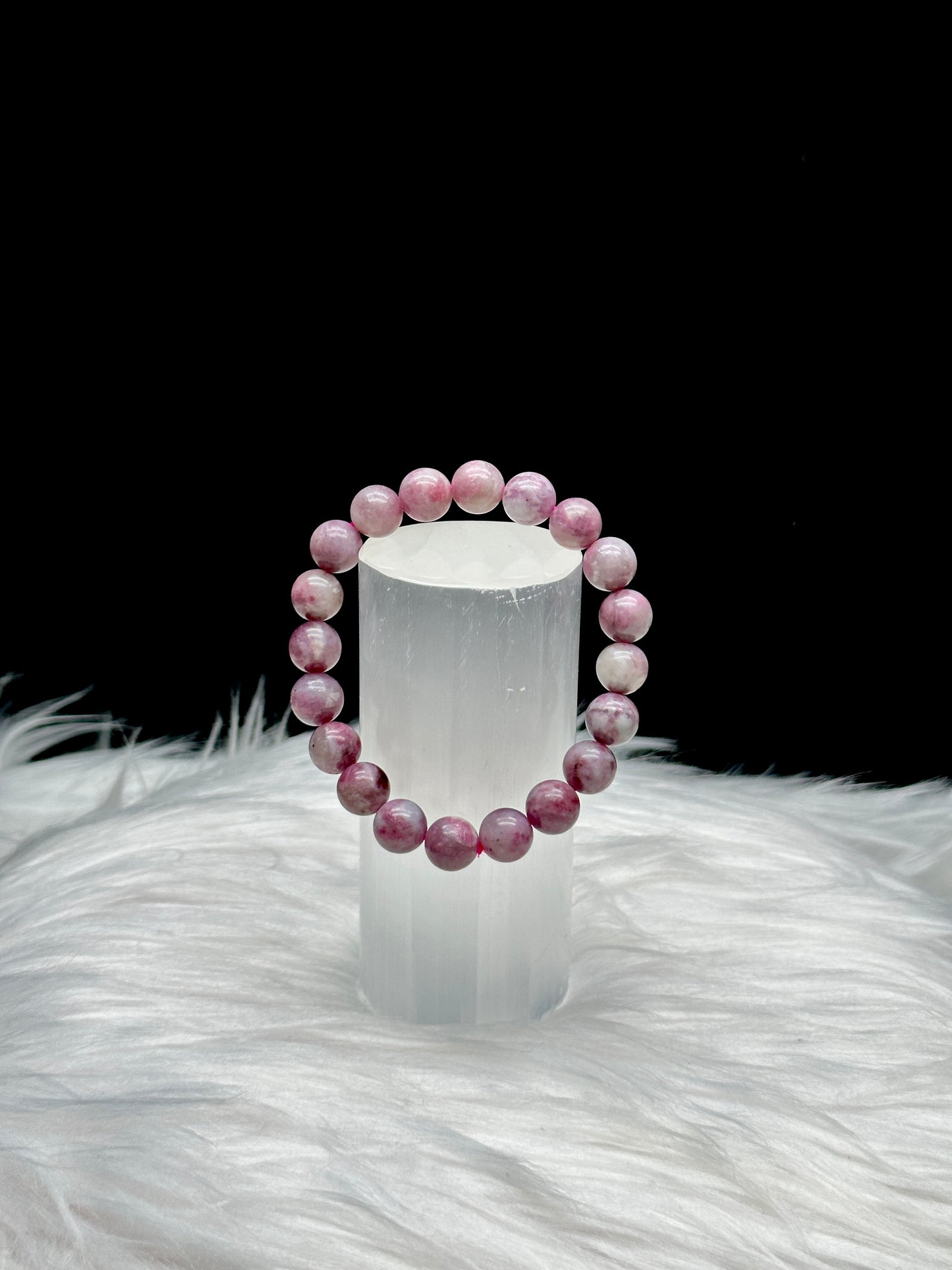 High-Quality Pink Tourmaline Crystal Bracelet -10mm Bead Size