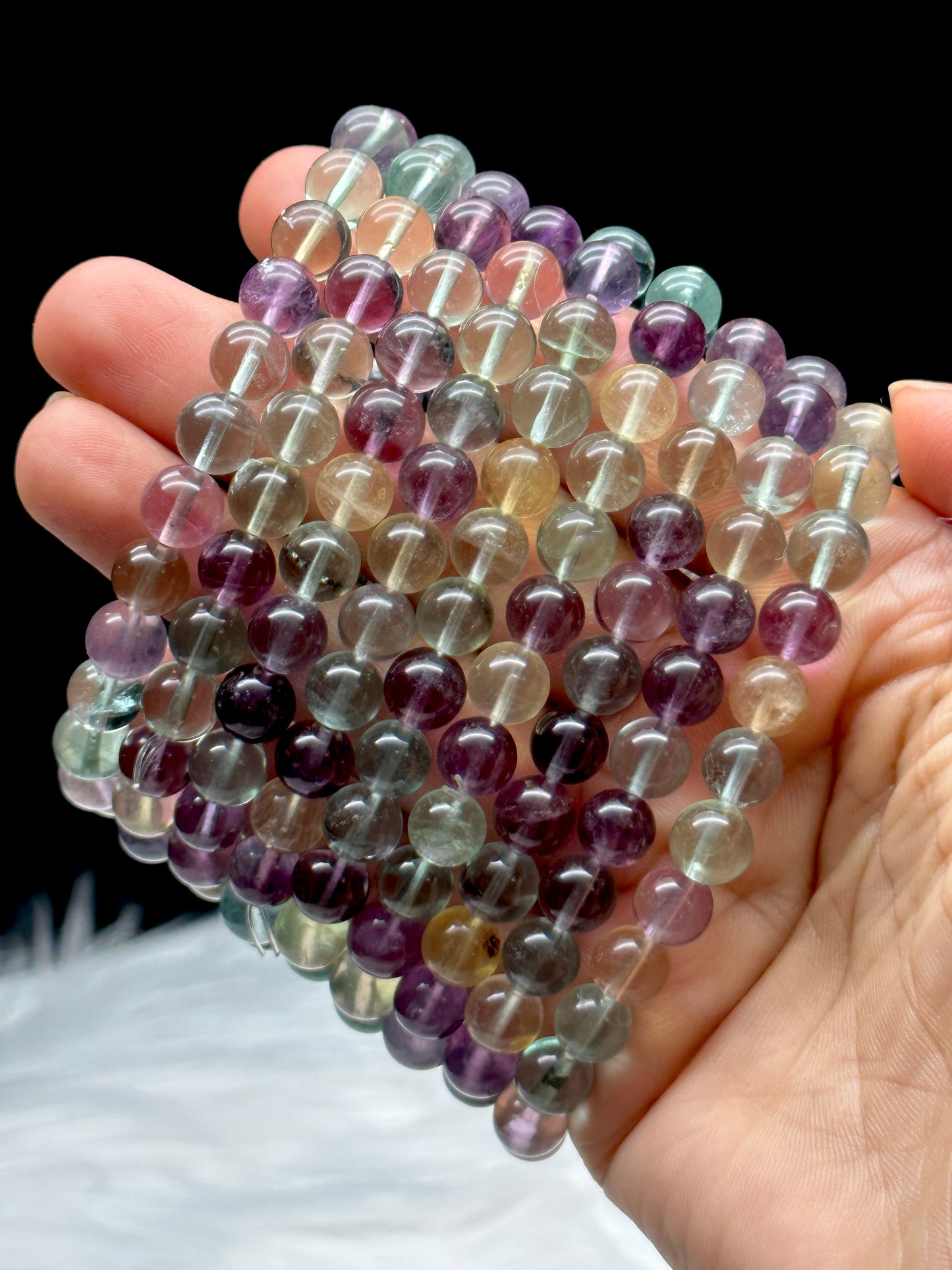 Illuminate Your Path with Our High-Quality Mixed Fluorite Crystal Bracelet