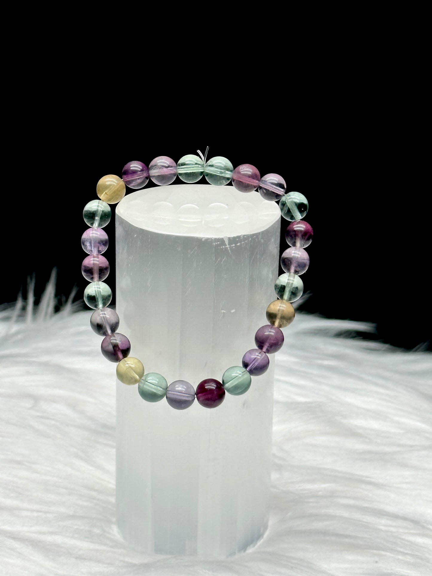 Illuminate Your Path with Our High-Quality Mixed Fluorite Crystal Bracelet