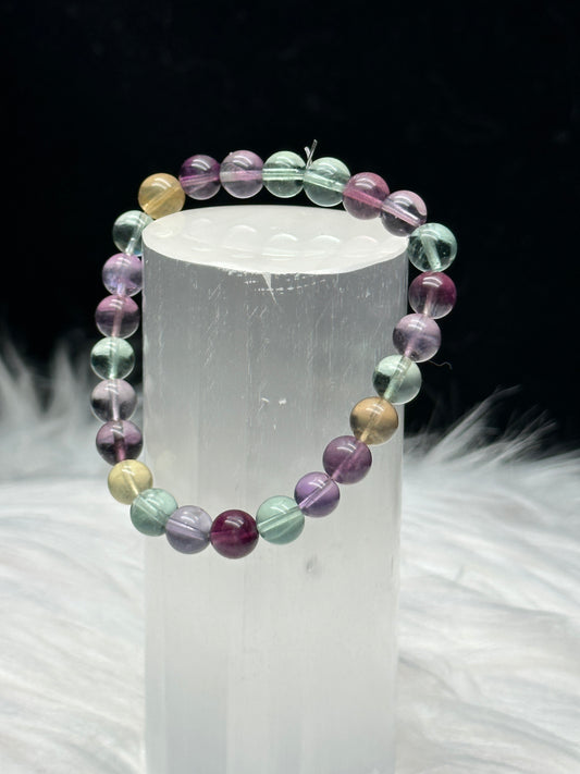 Illuminate Your Path with Our High-Quality Mixed Fluorite Crystal Bracelet