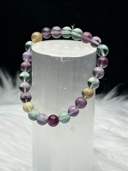 Illuminate Your Path with Our High-Quality Mixed Fluorite Crystal Bracelet