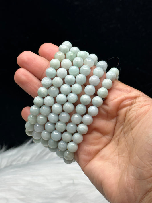 Healing Energy Infused: Genuine Jadeite Crystal Bracelet - Handpicked for You, 8mm bead size