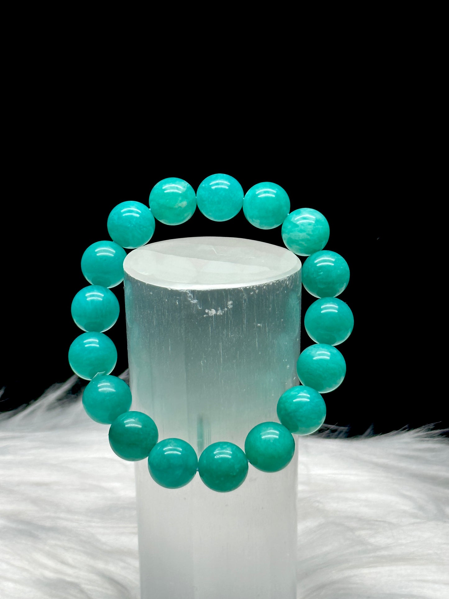 High-Quality Amazonite Crystal Bracelet - 12mm Round Beads