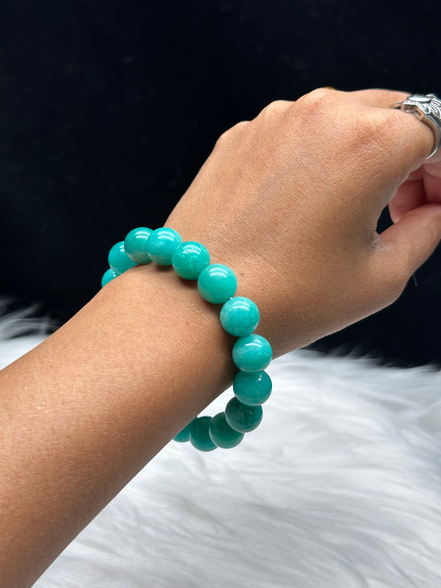 High-Quality Amazonite Crystal Bracelet - 12mm Round Beads