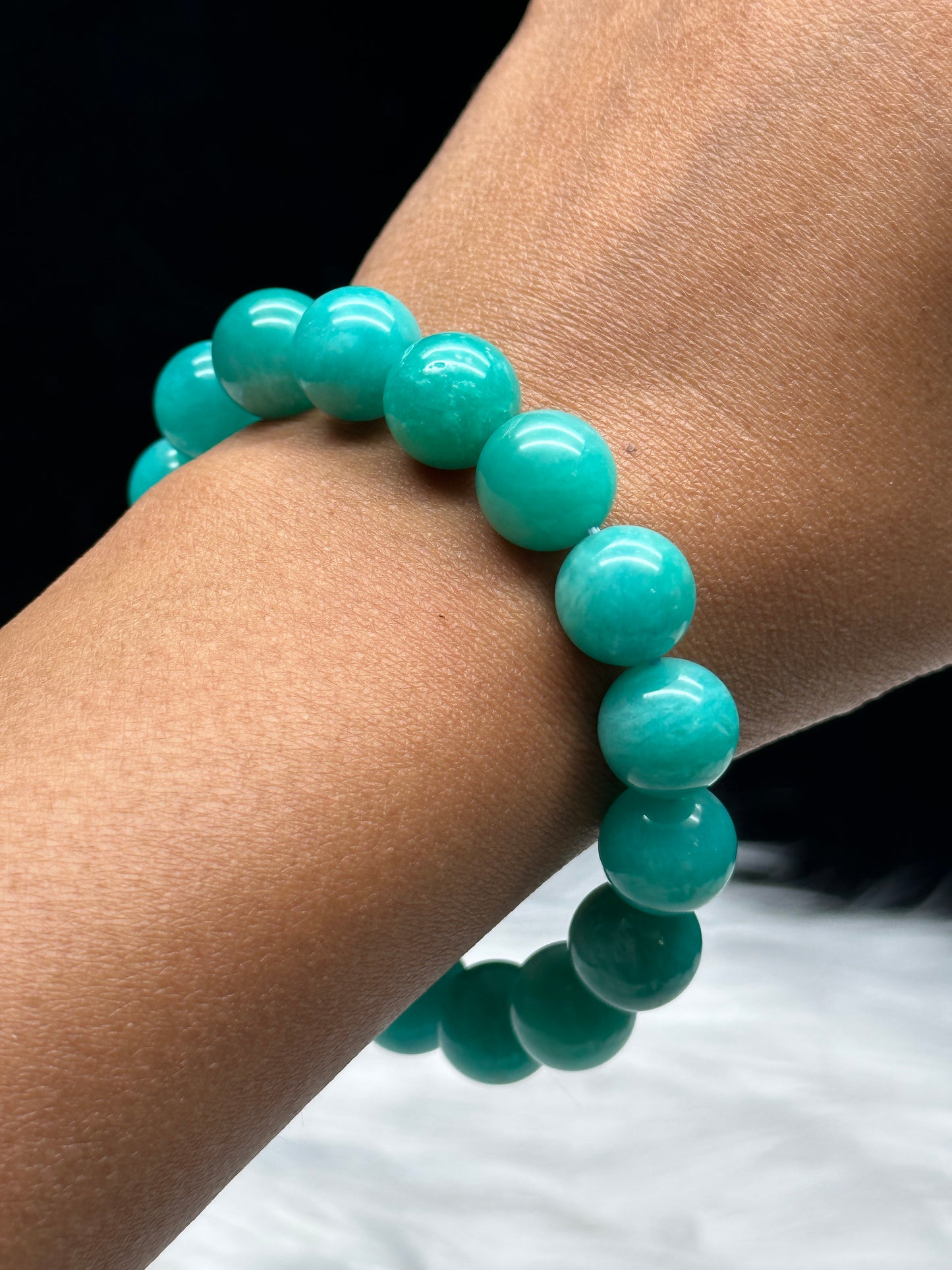 High-Quality Amazonite Crystal Bracelet - 12mm Round Beads