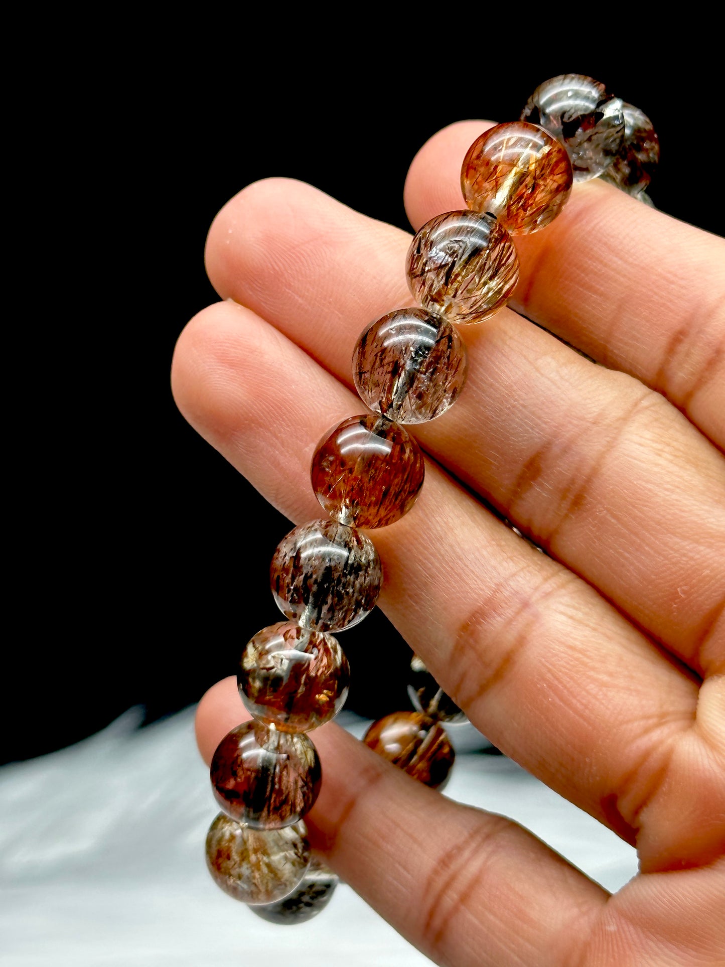 Discover the Power of Rare Rutilated Quartz Crystal with Our Exquisite Bracelet - 10mm Bead Size