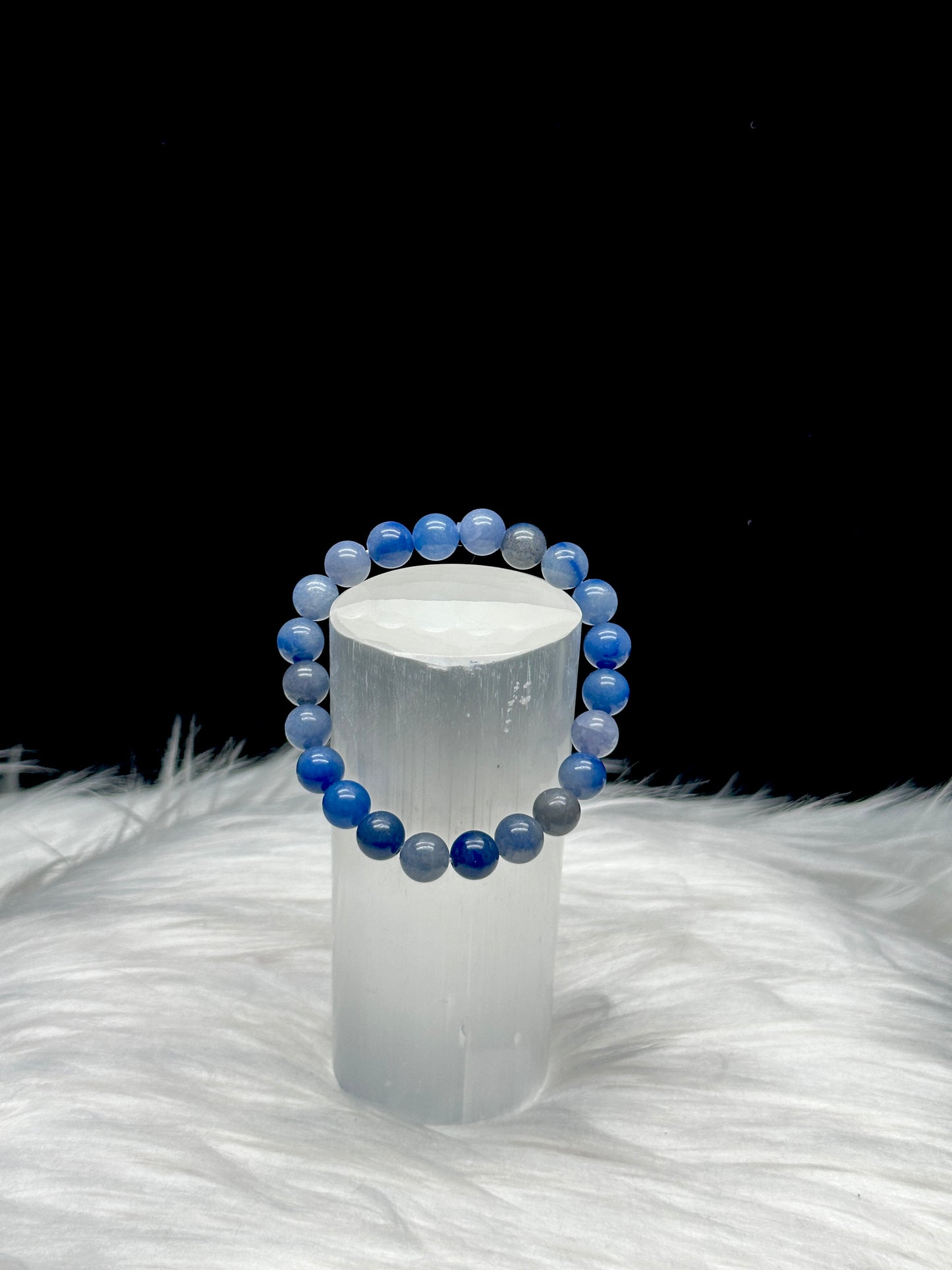 Blue Aventurine Crystal Bracelet  - 8.6mm Bead Size, Harness the Healing Energies