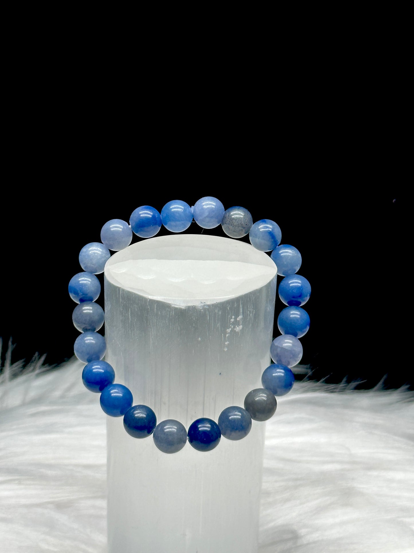 Blue Aventurine Crystal Bracelet  - 8.6mm Bead Size, Harness the Healing Energies