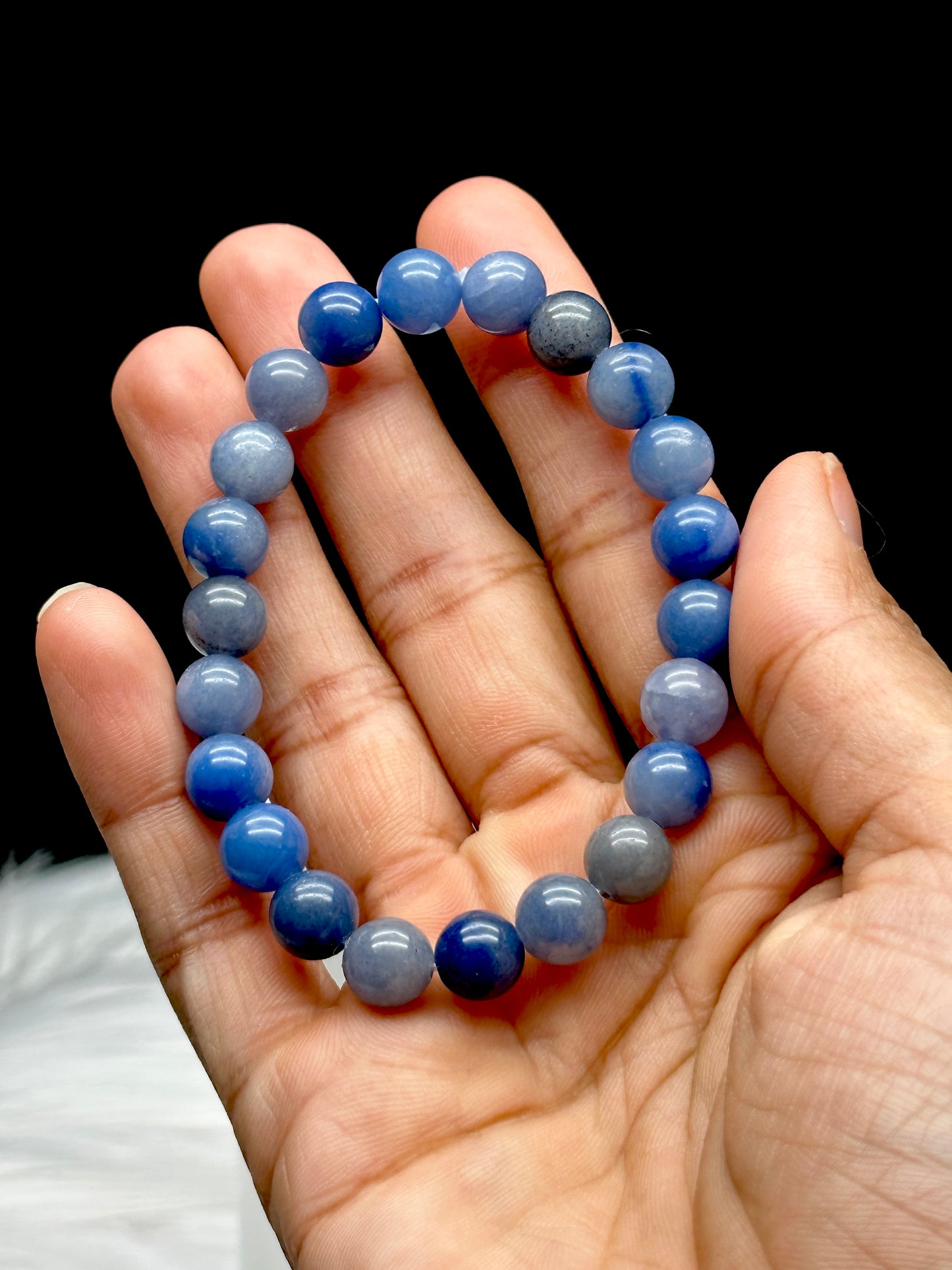 Blue Aventurine Crystal Bracelet  - 8.6mm Bead Size, Harness the Healing Energies