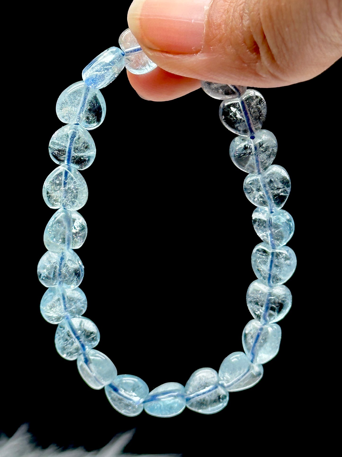 Gemmy Natural Blue Topaz Crystal Heart Bracelet