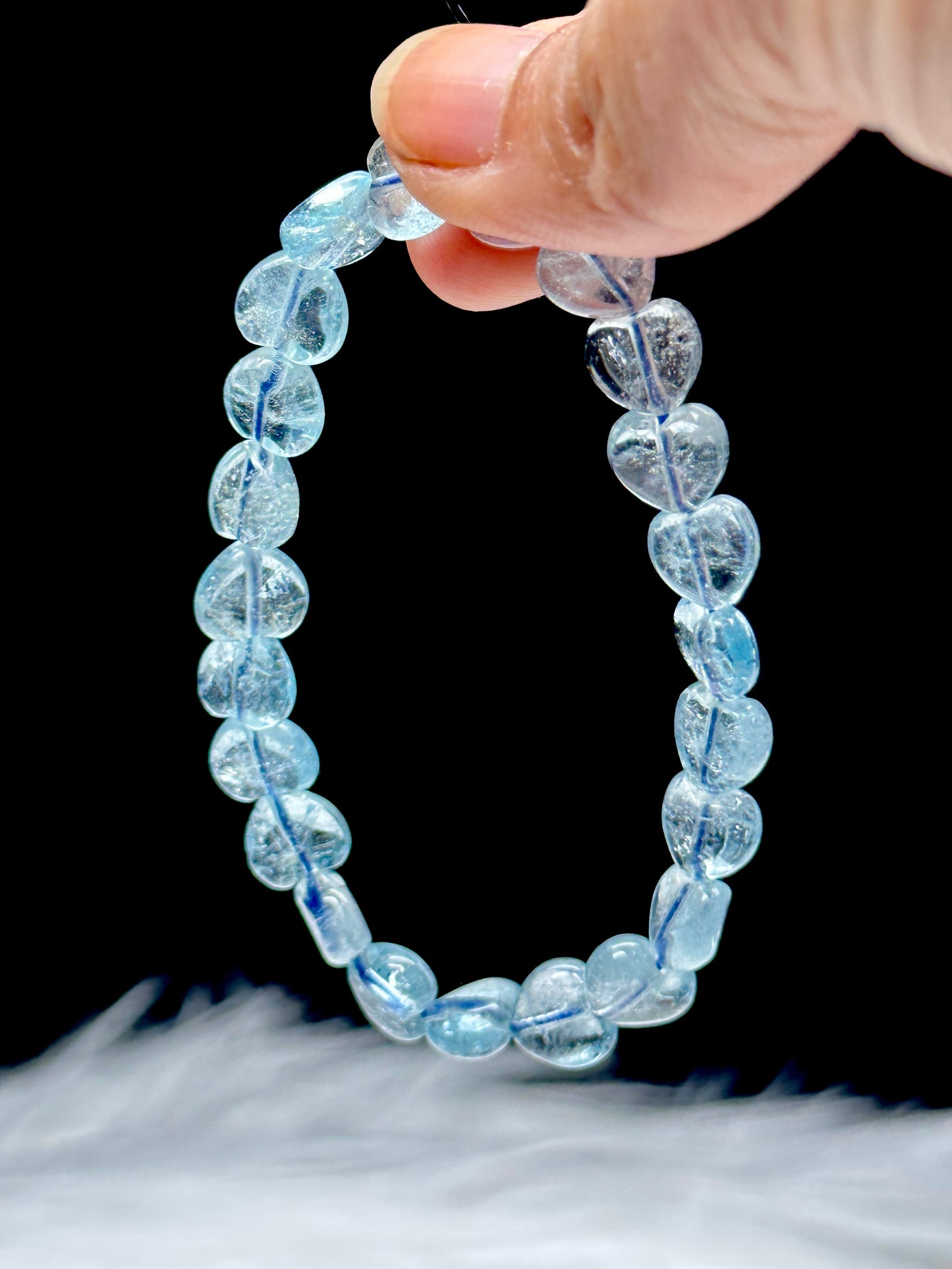 Gemmy Natural Blue Topaz Crystal Heart Bracelet