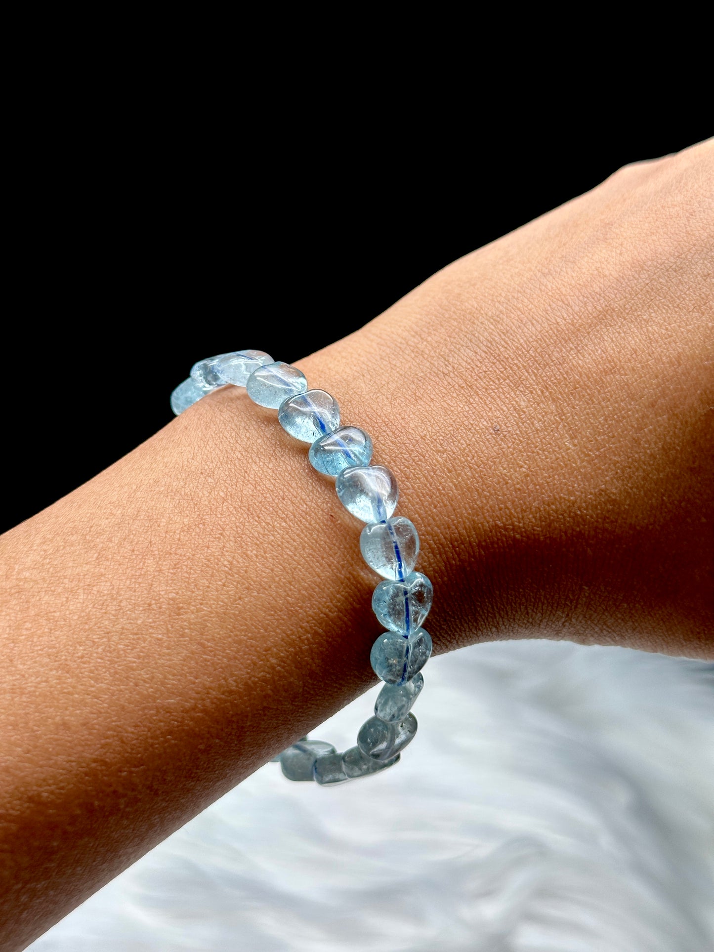 Gemmy Natural Blue Topaz Crystal Heart Bracelet