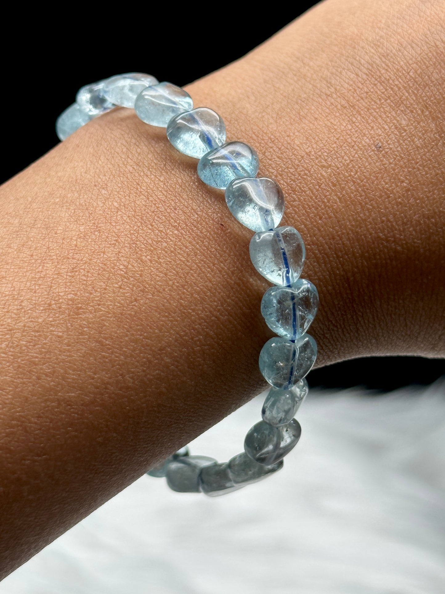 Gemmy Natural Blue Topaz Crystal Heart Bracelet