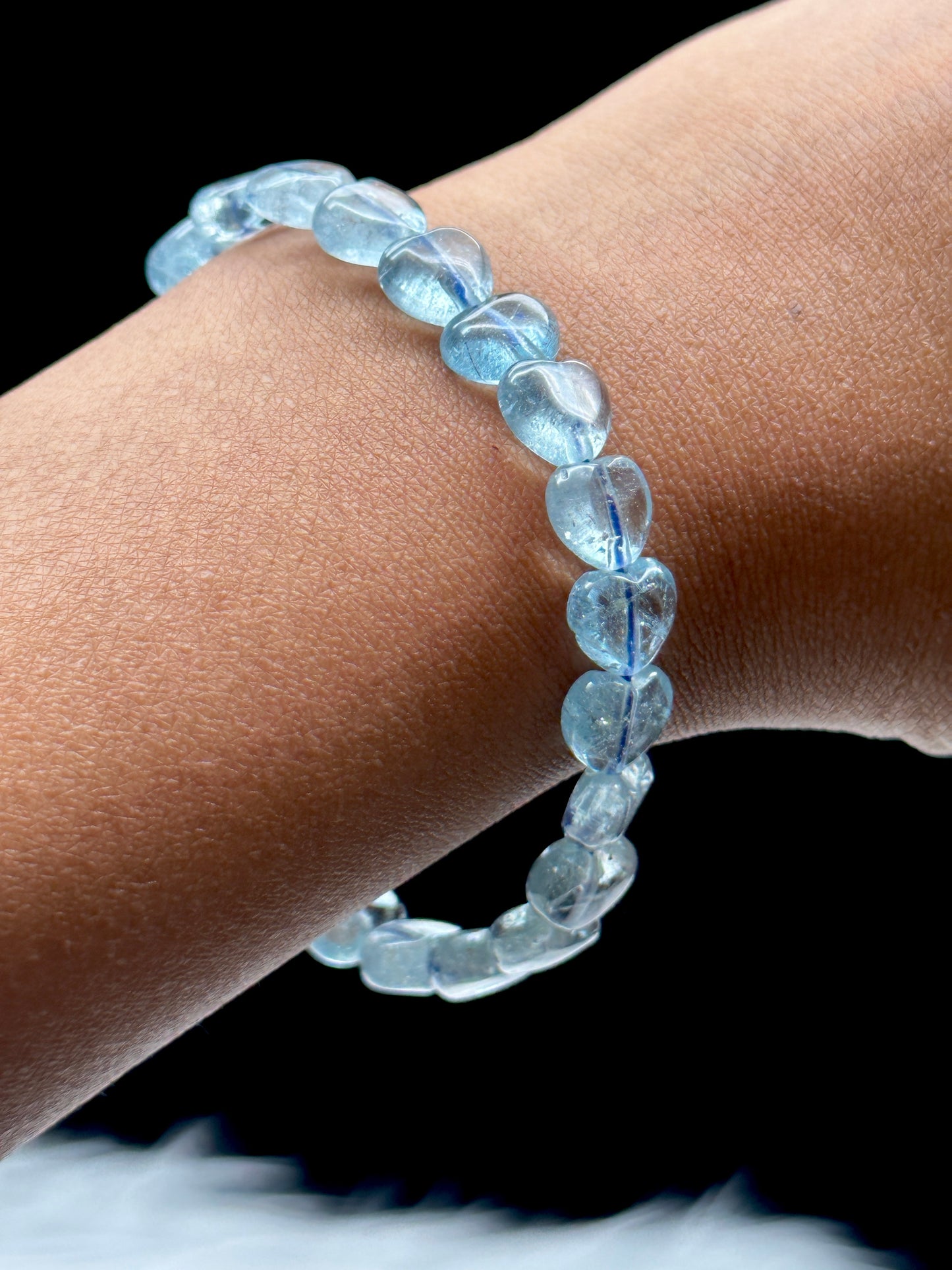 Gemmy Natural Blue Topaz Crystal Heart Bracelet