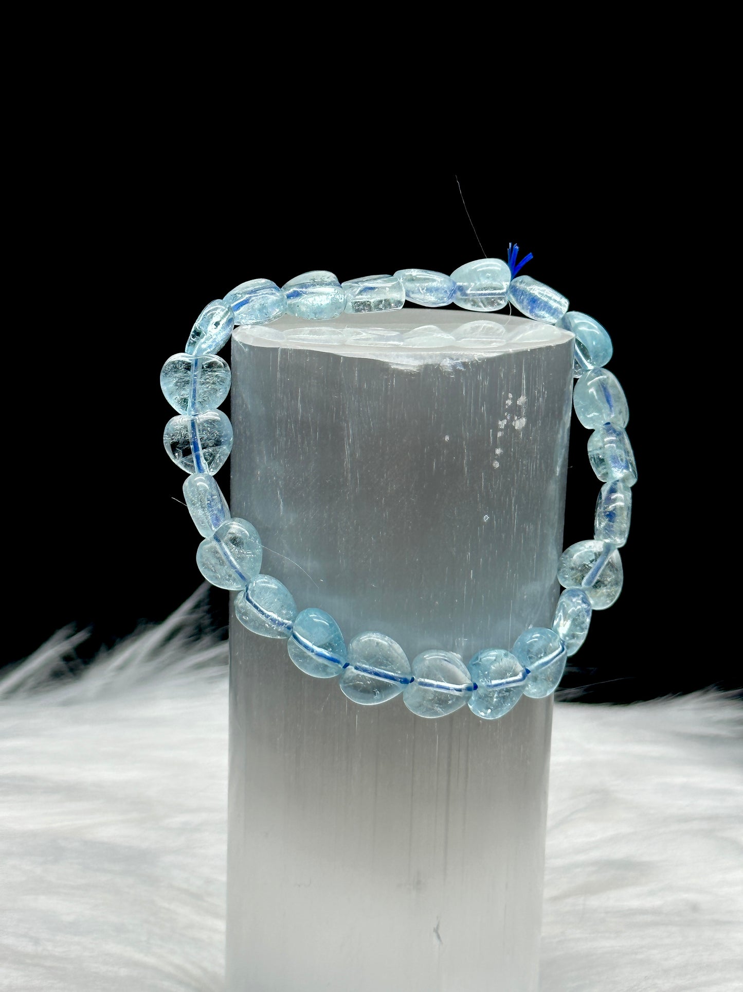 Gemmy Natural Blue Topaz Crystal Heart Bracelet