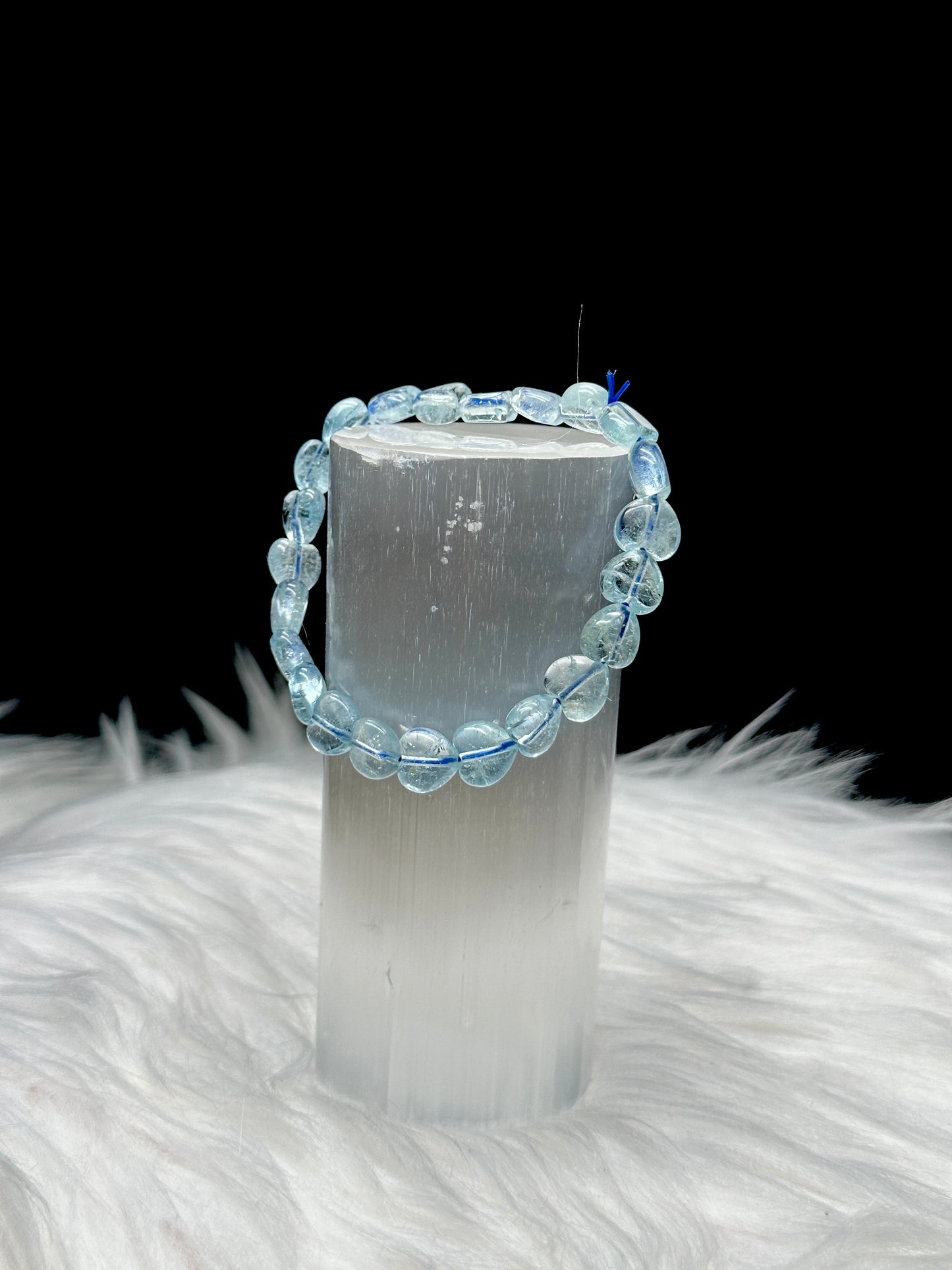 Gemmy Natural Blue Topaz Crystal Heart Bracelet