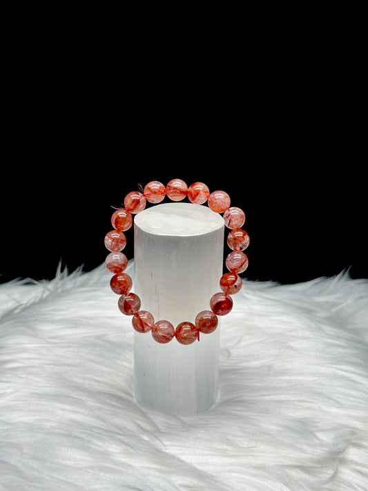 High Quality Fire Quartz Crystal Bracelet - 10mm bead size