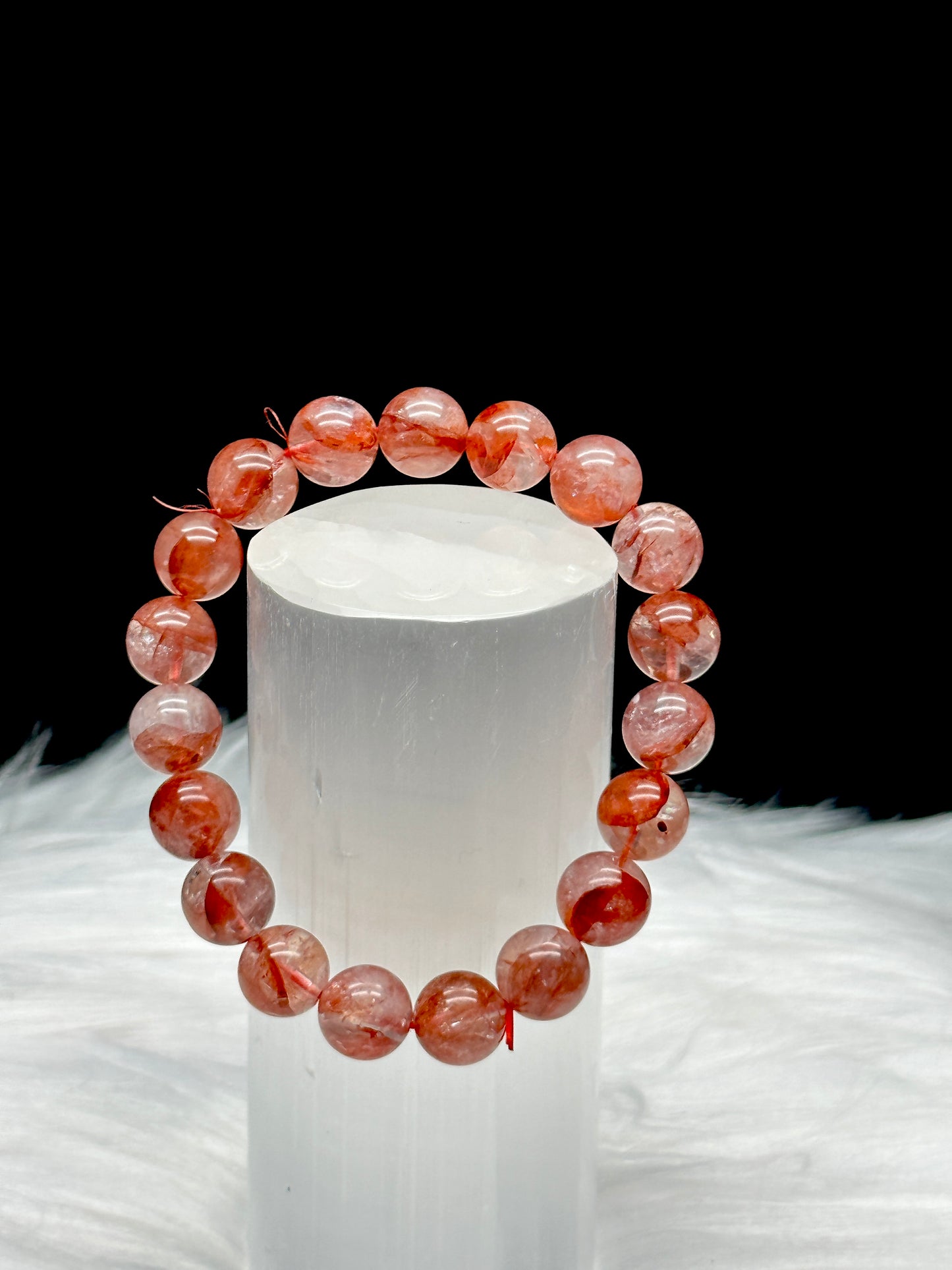 High Quality Fire Quartz Crystal Bracelet - 10mm bead size