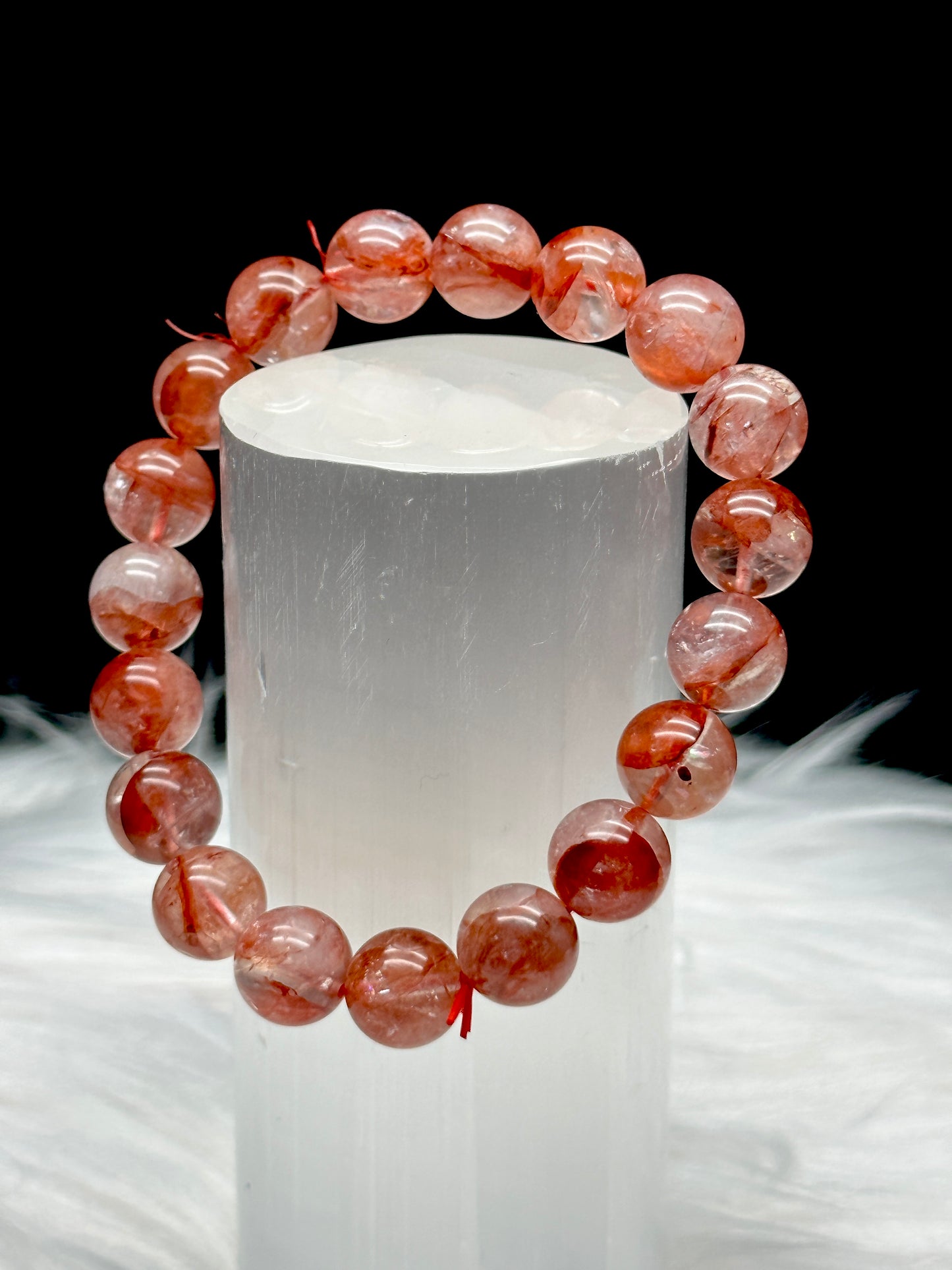 High Quality Fire Quartz Crystal Bracelet - 10mm bead size