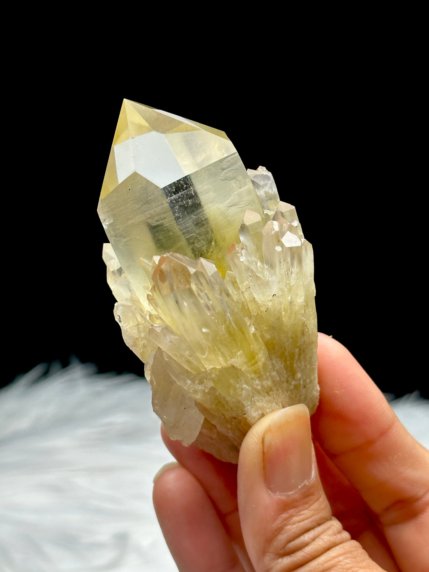 Stunning Raw Citrine Crystal Cluster with Semi-Polished Points from Congo - Invite Abundance and Beauty into Your Life!